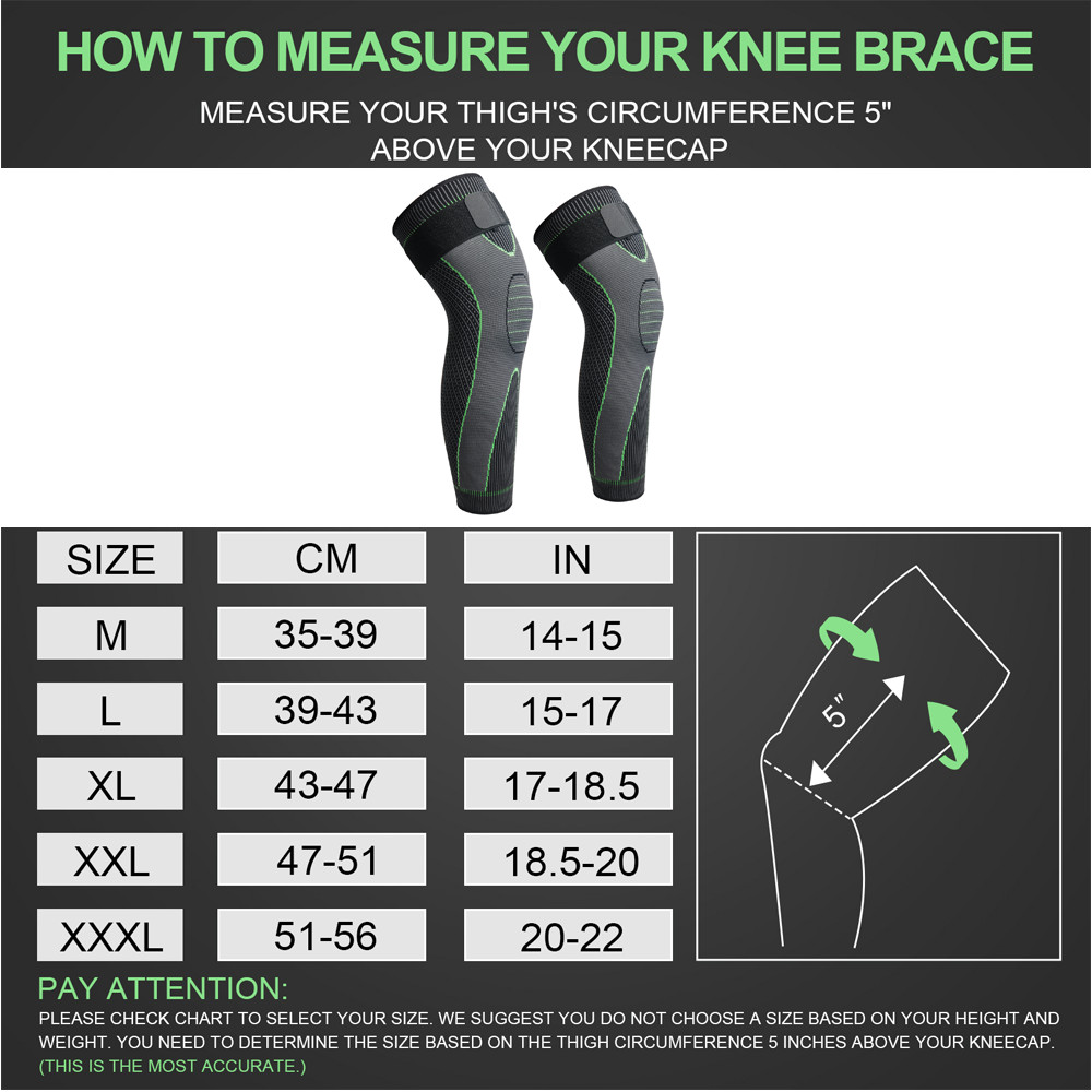 Leg Compression Sleeve Knee Brace Support Protector Arthritis Joint Pain Relief