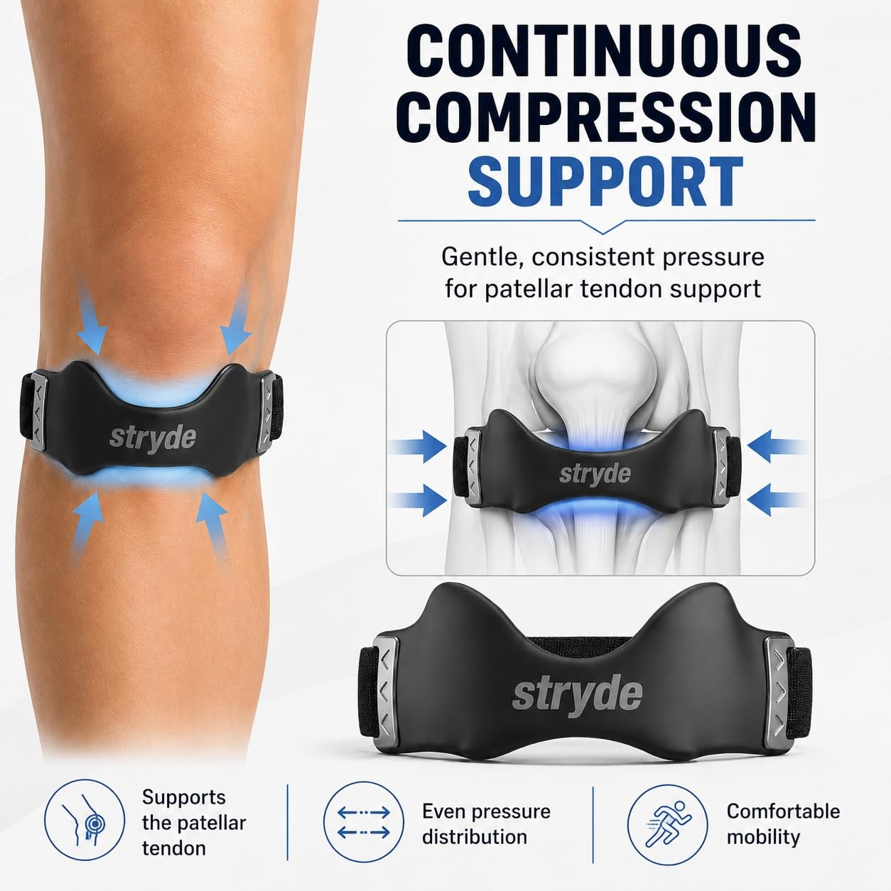 Stryde Precision Knee Strap Premium Stryde Knee Strap with Silicone LockPoin…