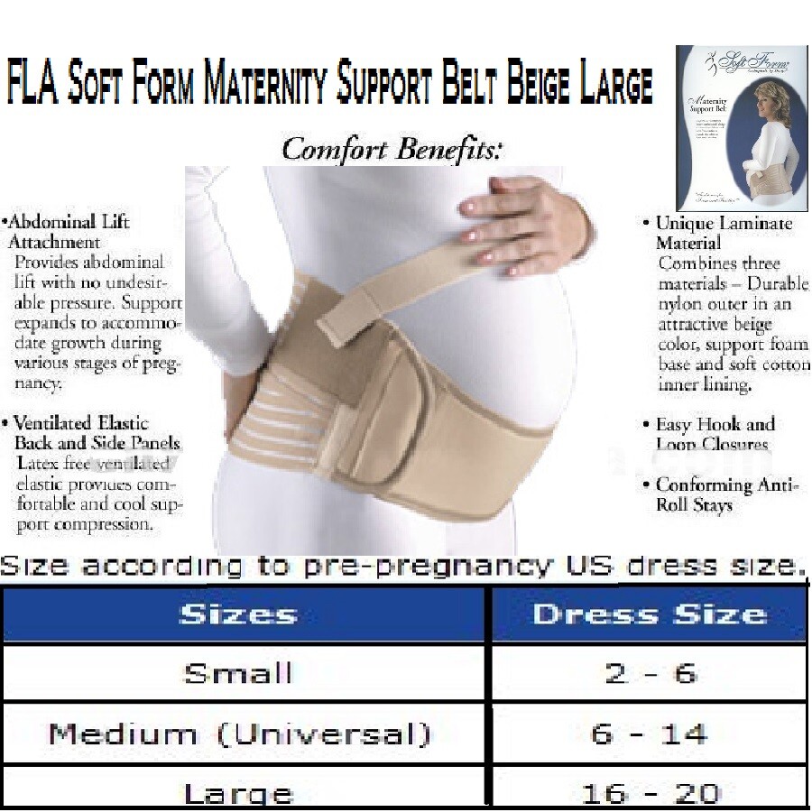FLA Soft Form Maternity Support Belt Beige Large