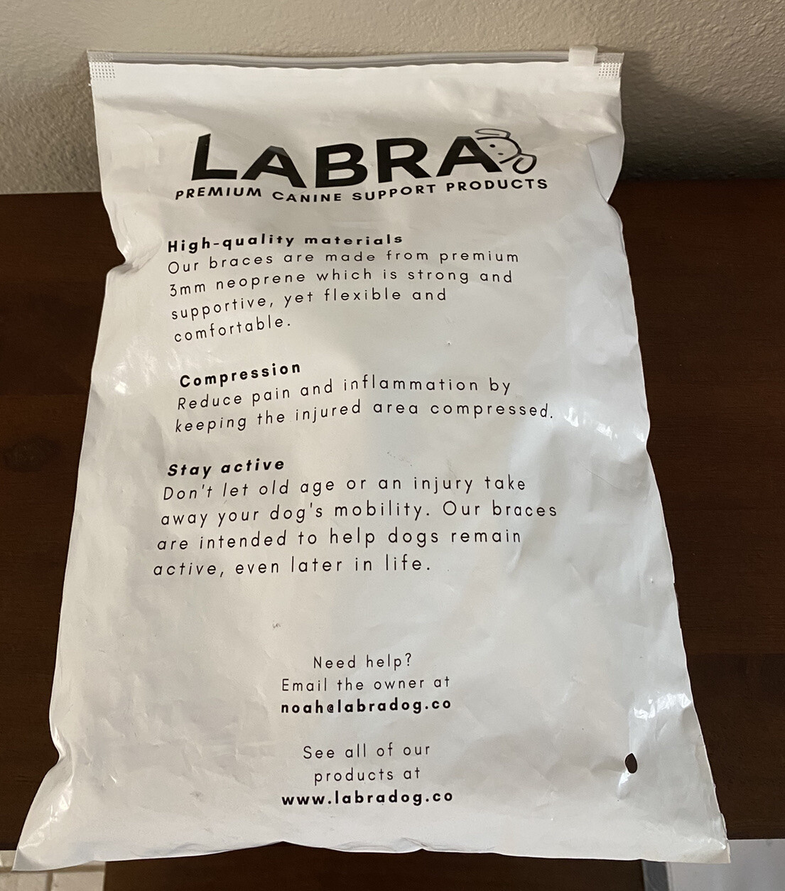 Labra Dog K9 Knee Brace Pain Relief Brace Compression Brace XL, Right, Pre owned