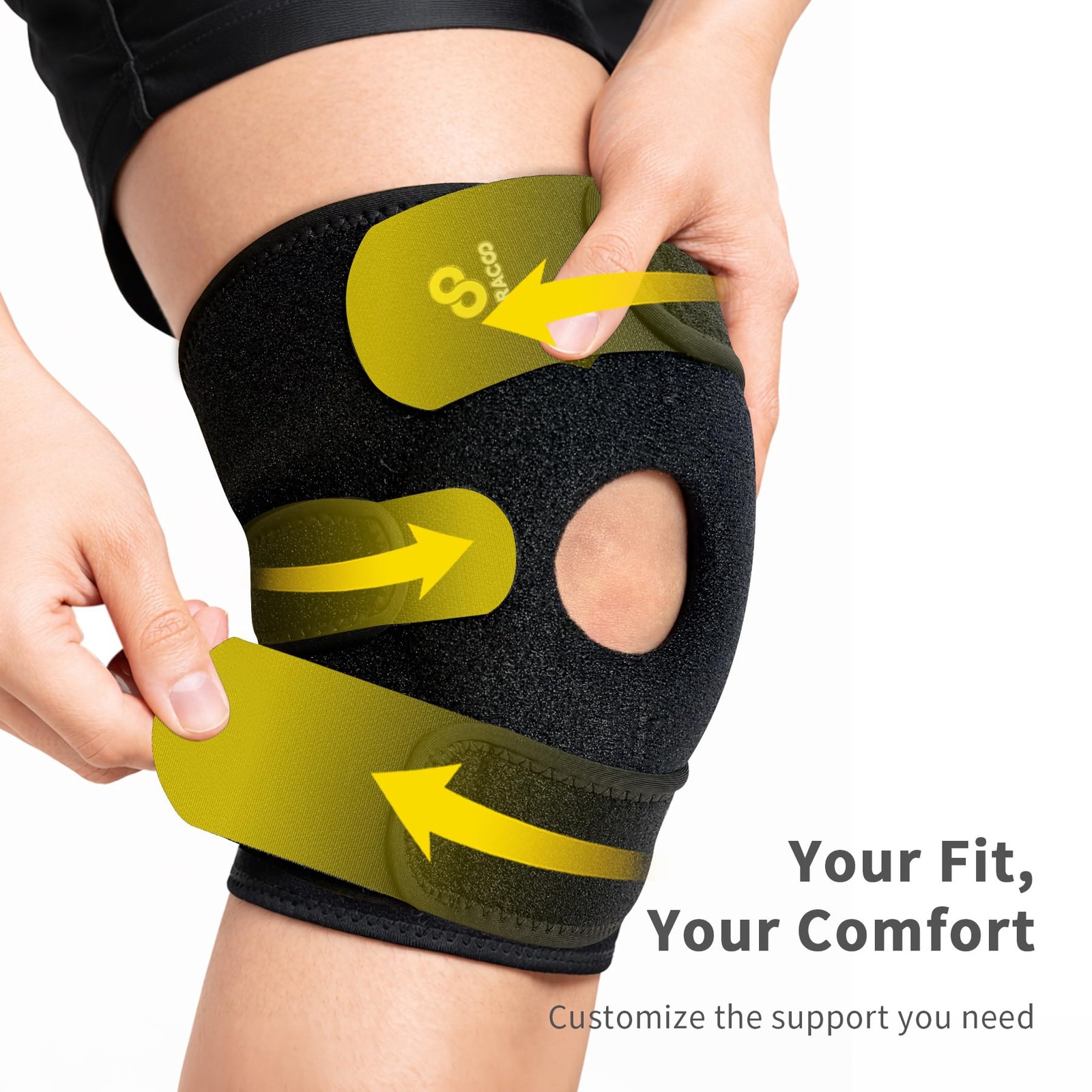 Bracoo Adjustable Compression Knee Patellar Pad Tendon Support Sleeve Brace For