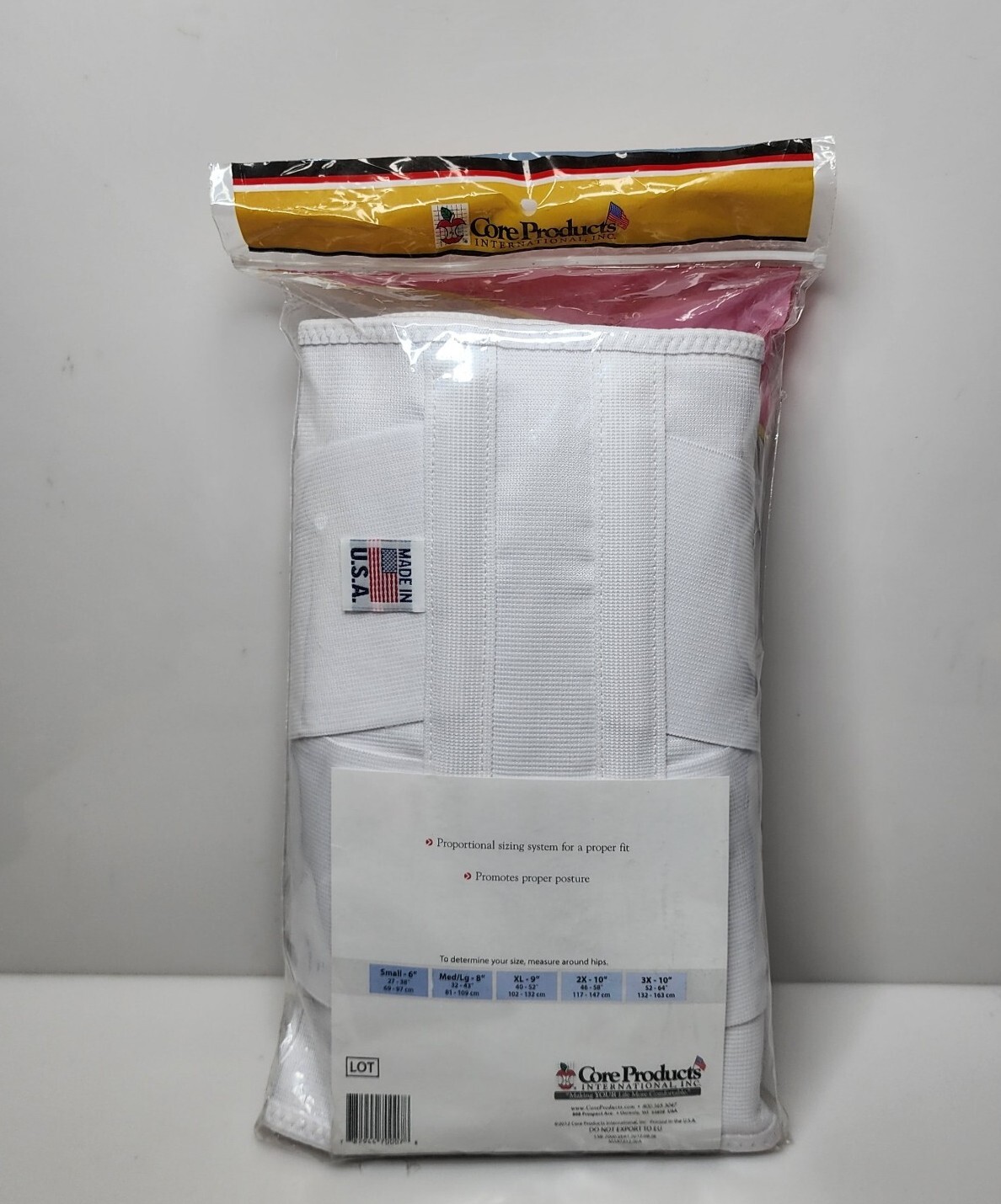 3XL – Core Products Corfit Lumbosacral Spinal Back Support Compression Ease Pain