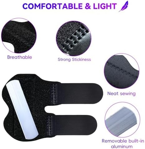 2 PCS Small Finger Splint, Adjustable Trigger Finger Splint, Straightener for Br