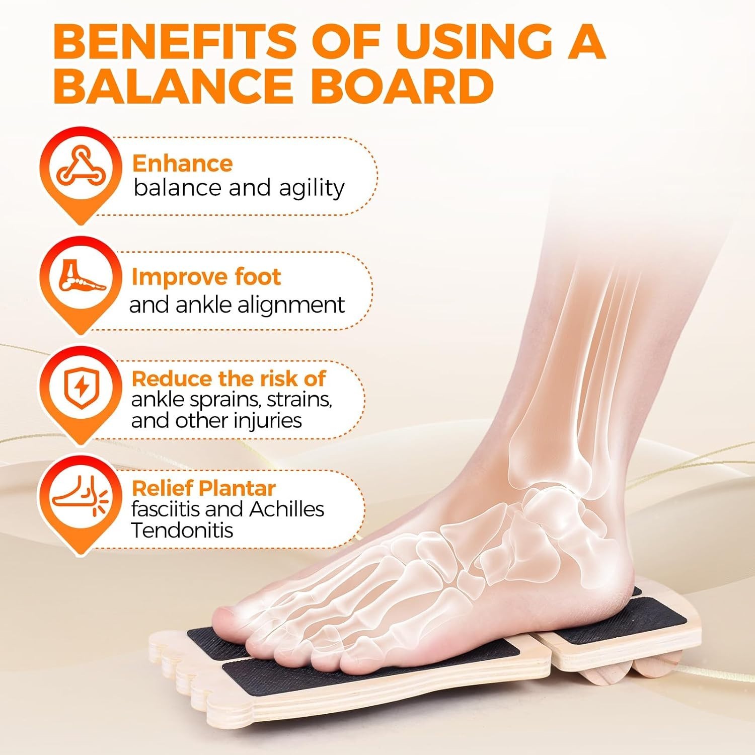Ankle Strengthener Balance Board for Recovery from Sprains & Plantar Fasciitis