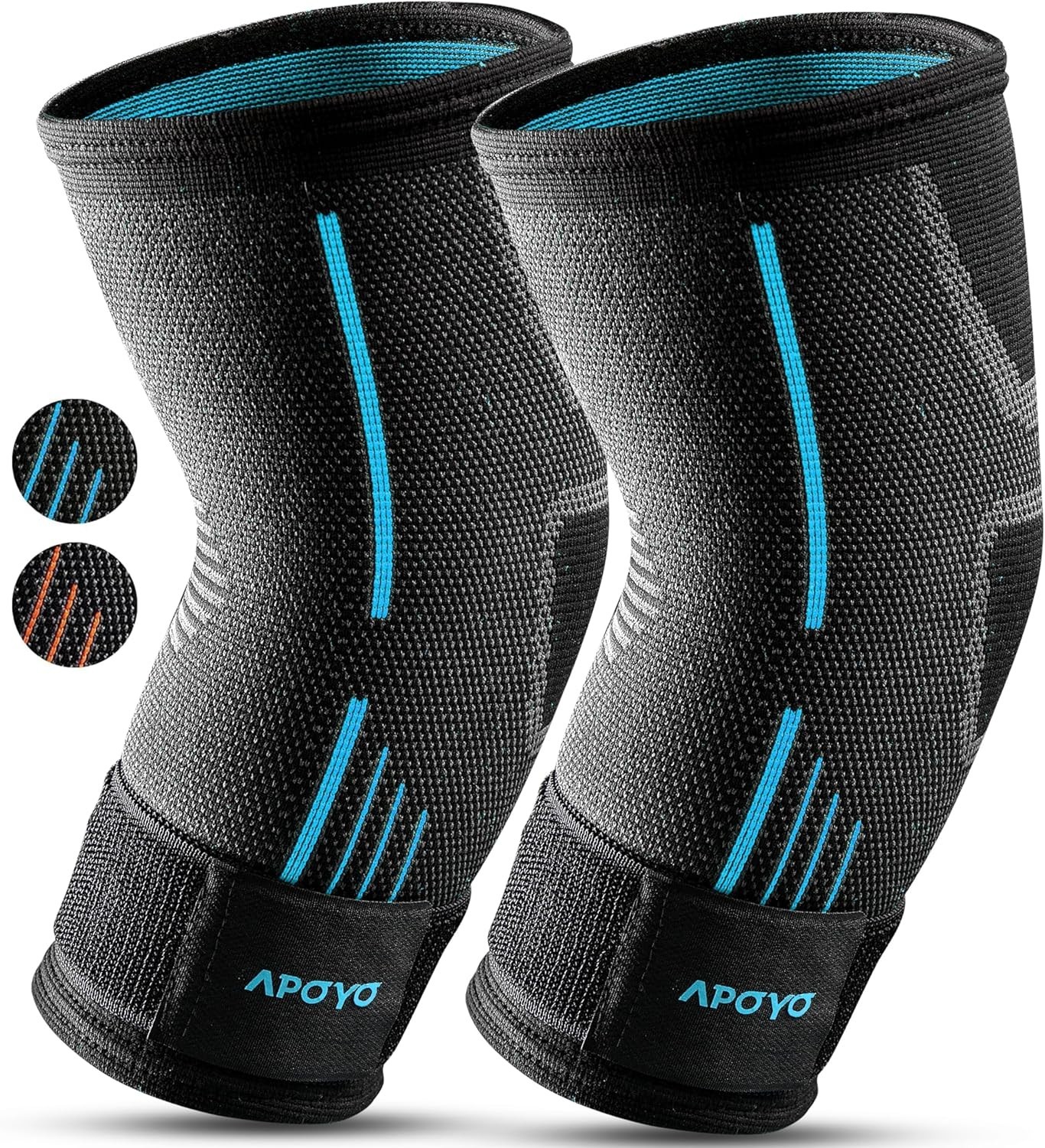 APOYO Elbow Brace for Tendonitis and Tennis Elbow, (Pair) Compression Sleeve for