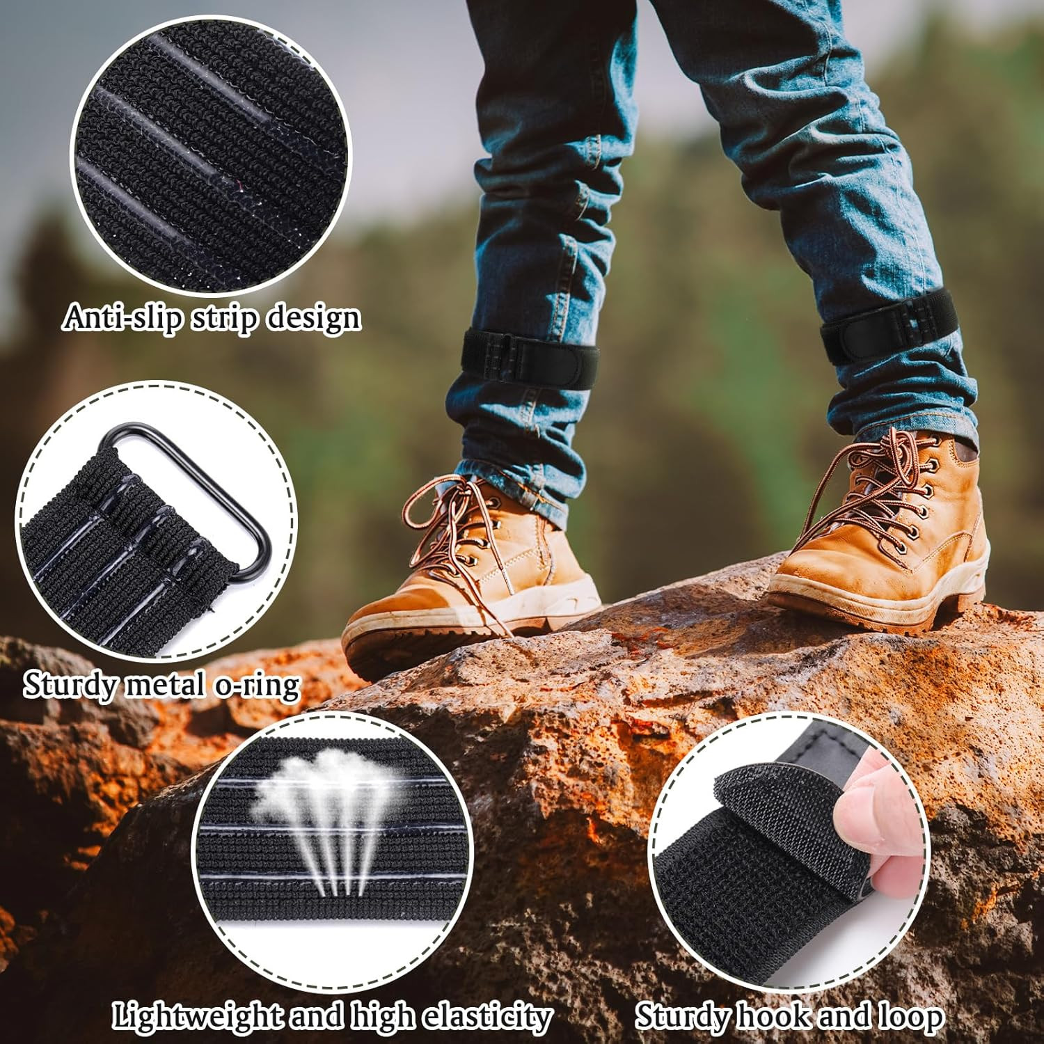 Adjustable Elastic Ankle Straps for Cycling, Climbing, and Outdoor Sports
