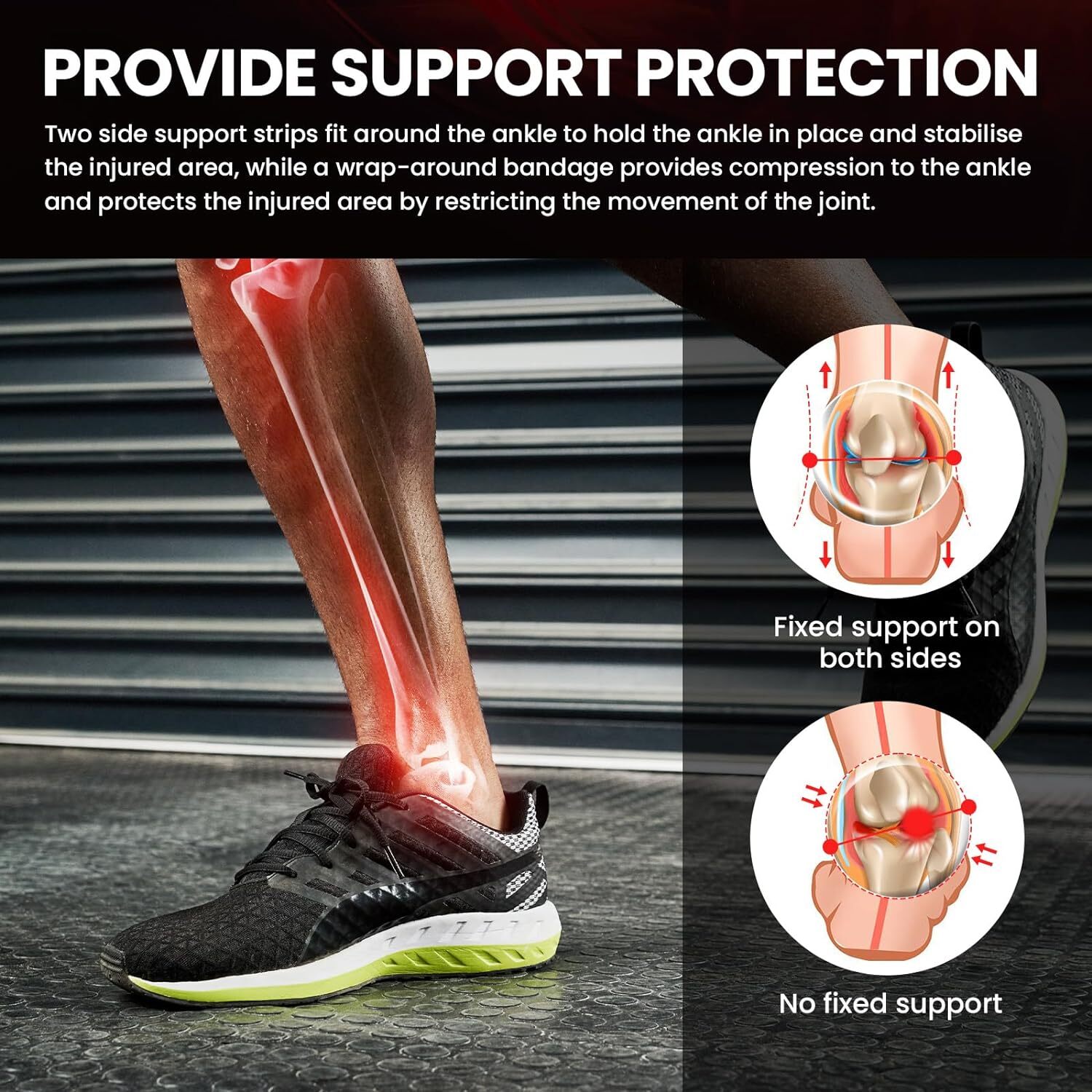 Ankle Brace Adjustable Straps Support Foot Guard Gym Orthopedic Splint Enhance