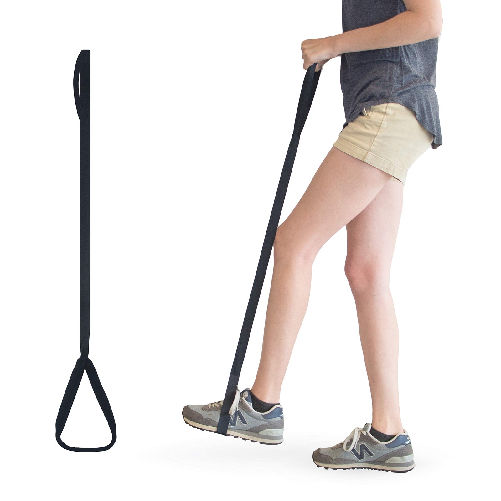 Premium Leg Lifter with Hand Strap and Foot Loop, 35 Inch