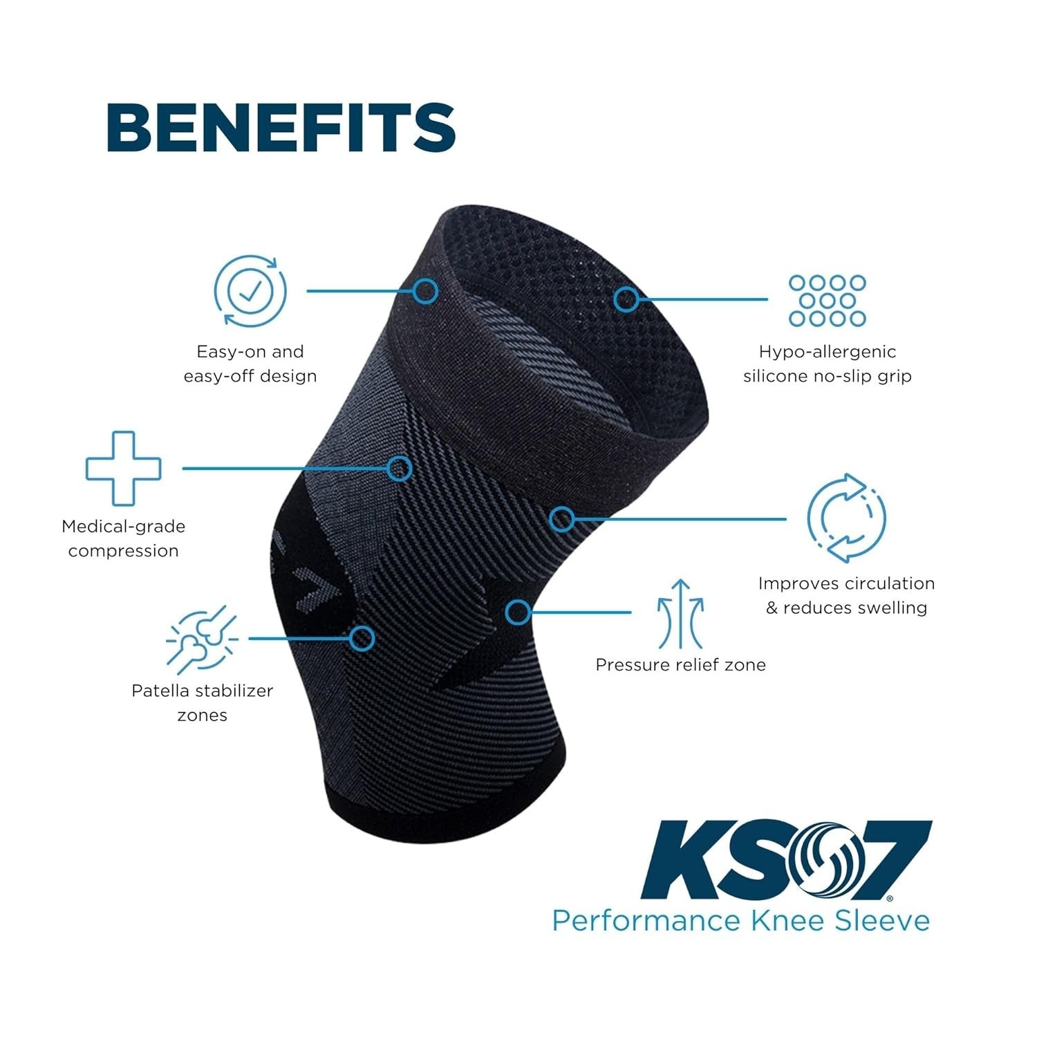 Compression Knee Brace, Knee Sleeve for ACL, MCL, Injury Recovery, Meniscus T…