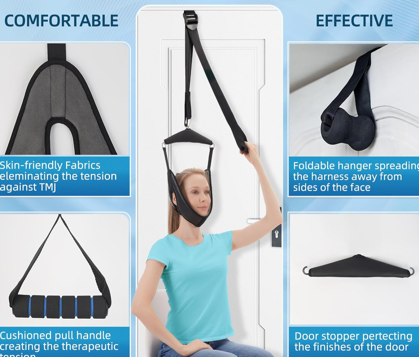 Spine Chiropractic Decompression Traction Tool With Chin Strap Neck Stretcher