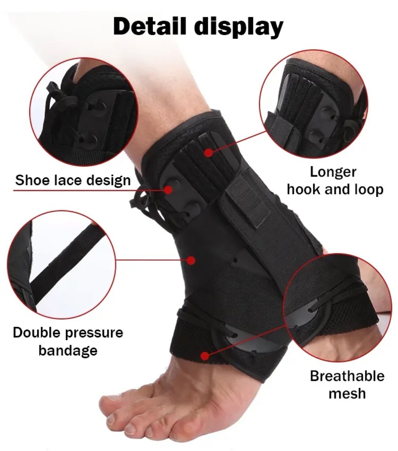 Ankle Brace Bandage Straps Sports Safety Adjustable Protectors Supports Guard