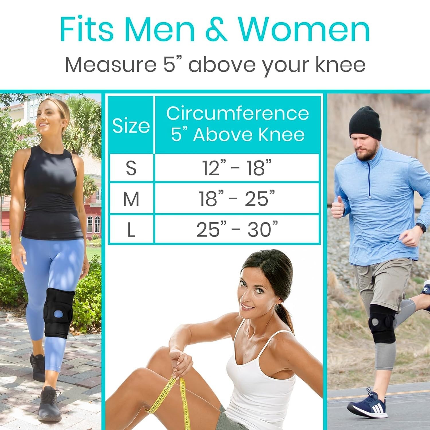 Adjustable Hinged Knee Brace with Removable Supports – Lightweight & Breathable