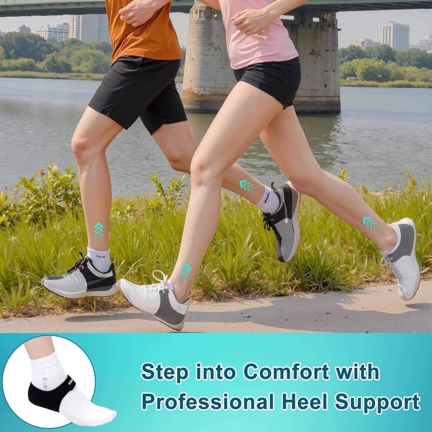2 Pairs Plantar Fasciitis Heel Protectors, Heel Cups for Pain Relief & Achill…