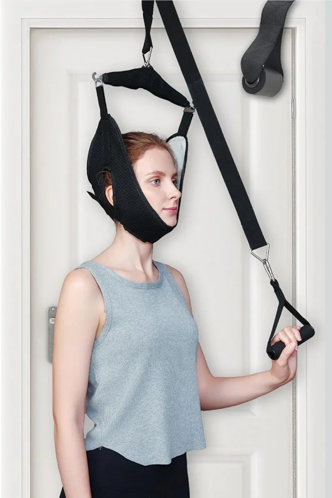 Cervical Neck Traction Device Over the Door – Hanging Neck Stretcher