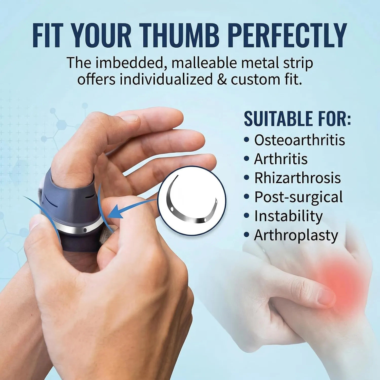 CMC Joint Thumb Arthritis Brace Support For Osteoarthritis Pain Relief Medium…