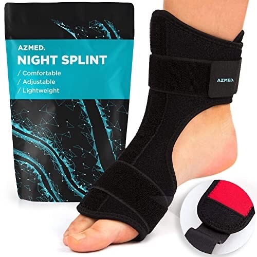 AZMED Night Splints for Plantar Fasciitis Support Adjustable Foot Brace for…