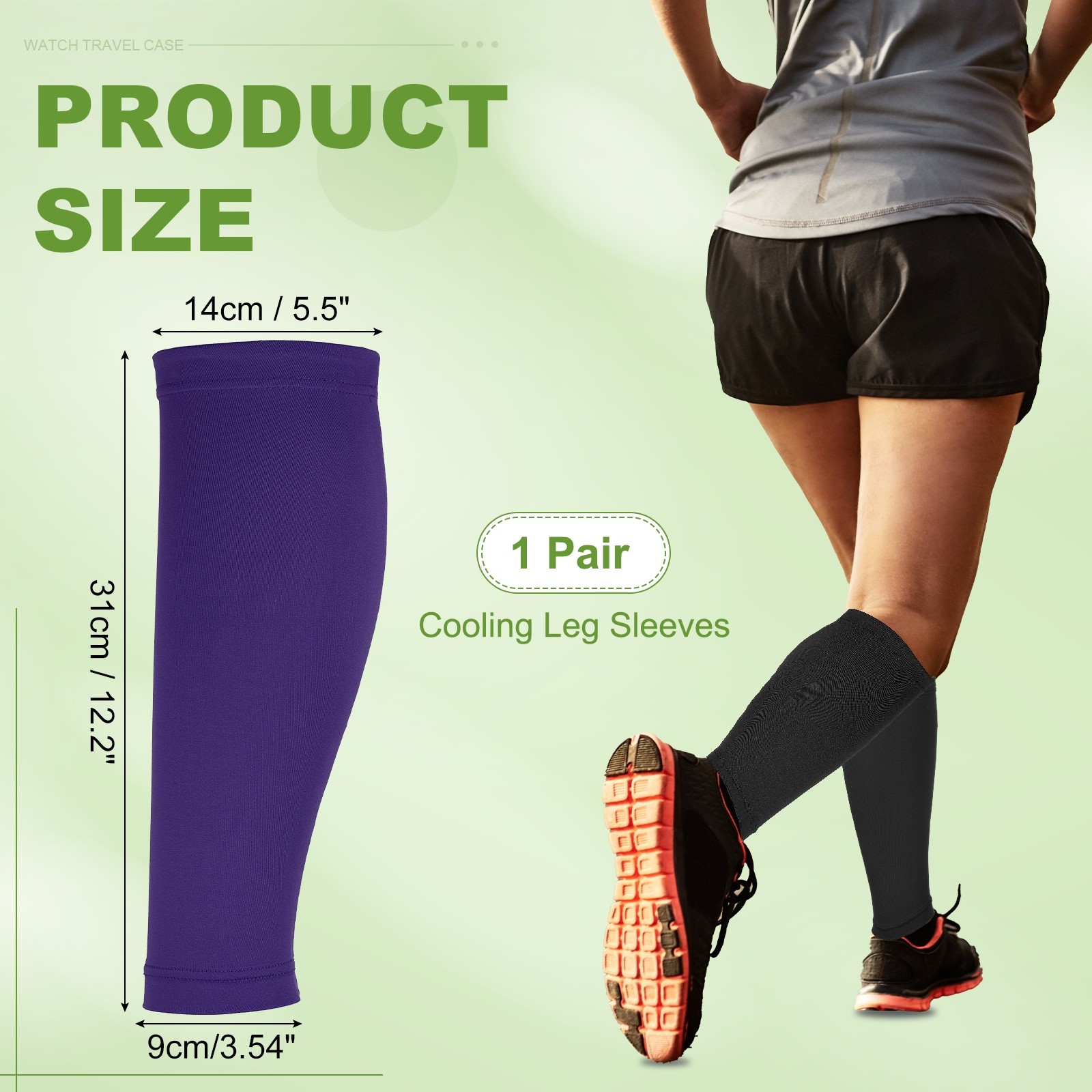Sun Protection Leg Sleeves with Anti-slip Silicone Strips, Dark Purple