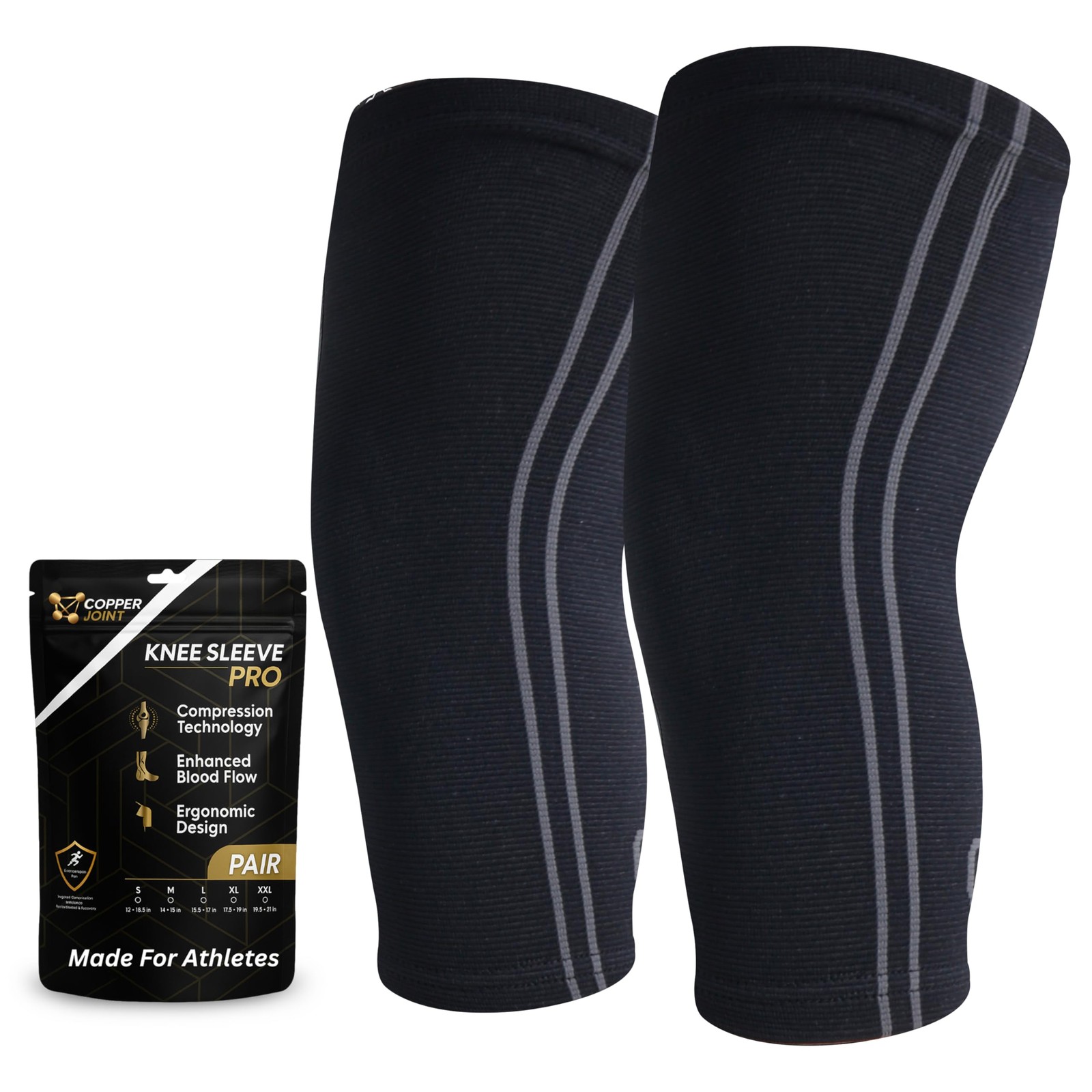 Athletic Knee Sleeve Pair for Women & Men, Moderate Support Compression Knee …