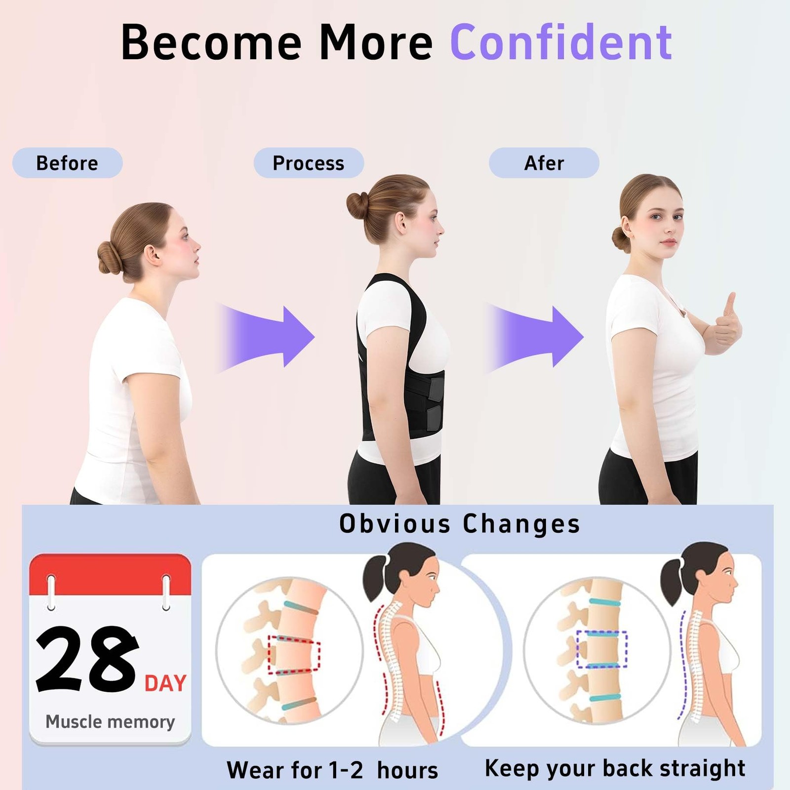 Posture Corrector for and Men Back Brace Straightener Pain Back Lightweight A…