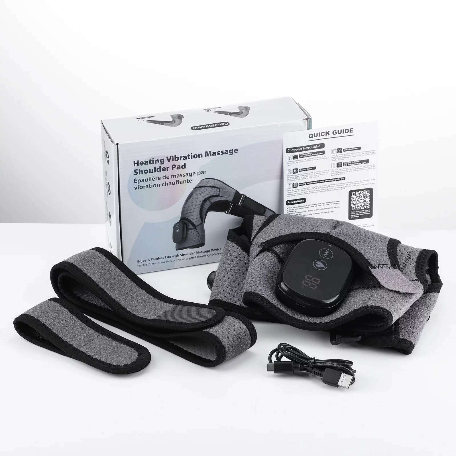 Cordless Heated Shoulder Brace, Shoulder Massager Heating Pads for Rotator Cuff