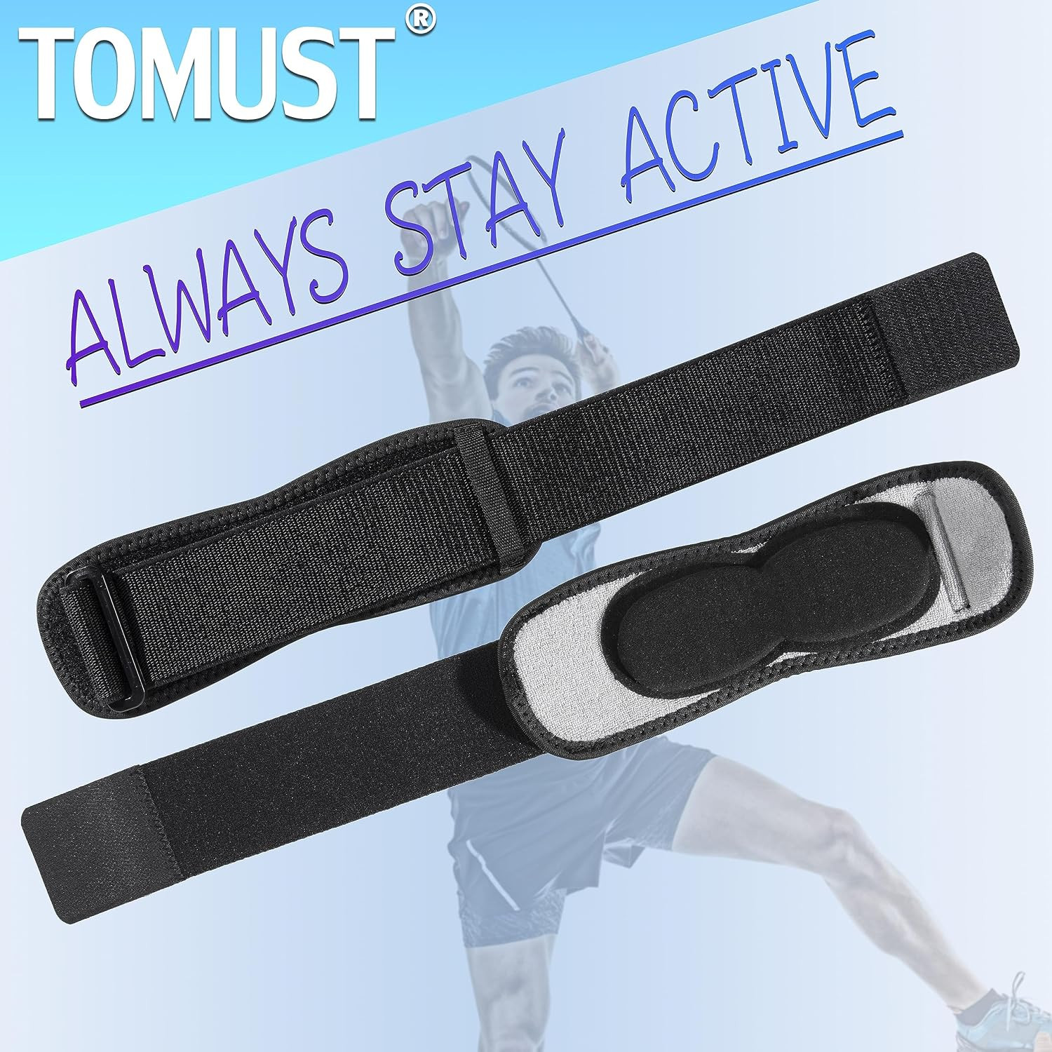 Tennis Elbow Brace – Adjustable Forearm Support Band with Gel Compression Pad…