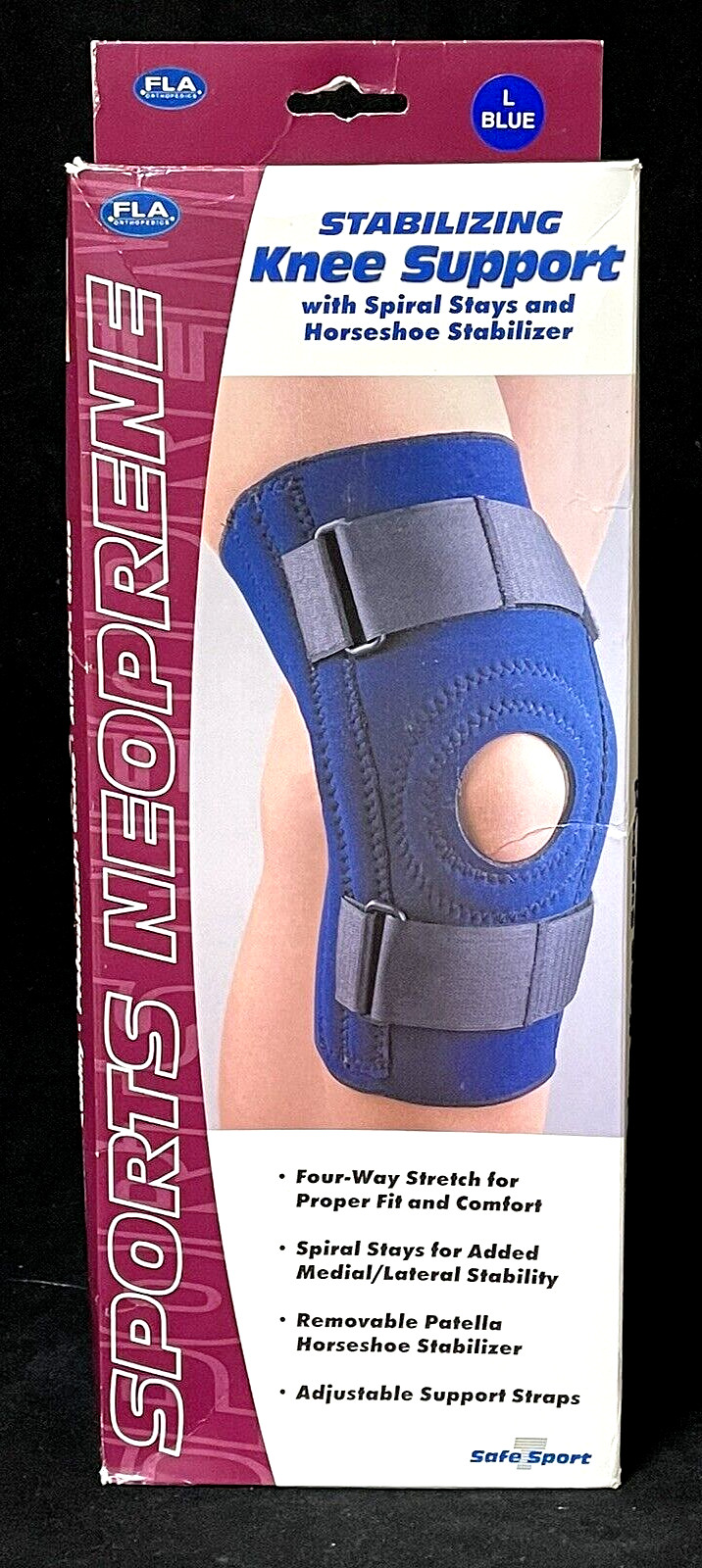 FLA Stabilizing Knee Brace, Hinged Knee, Black, Small, BRC0281