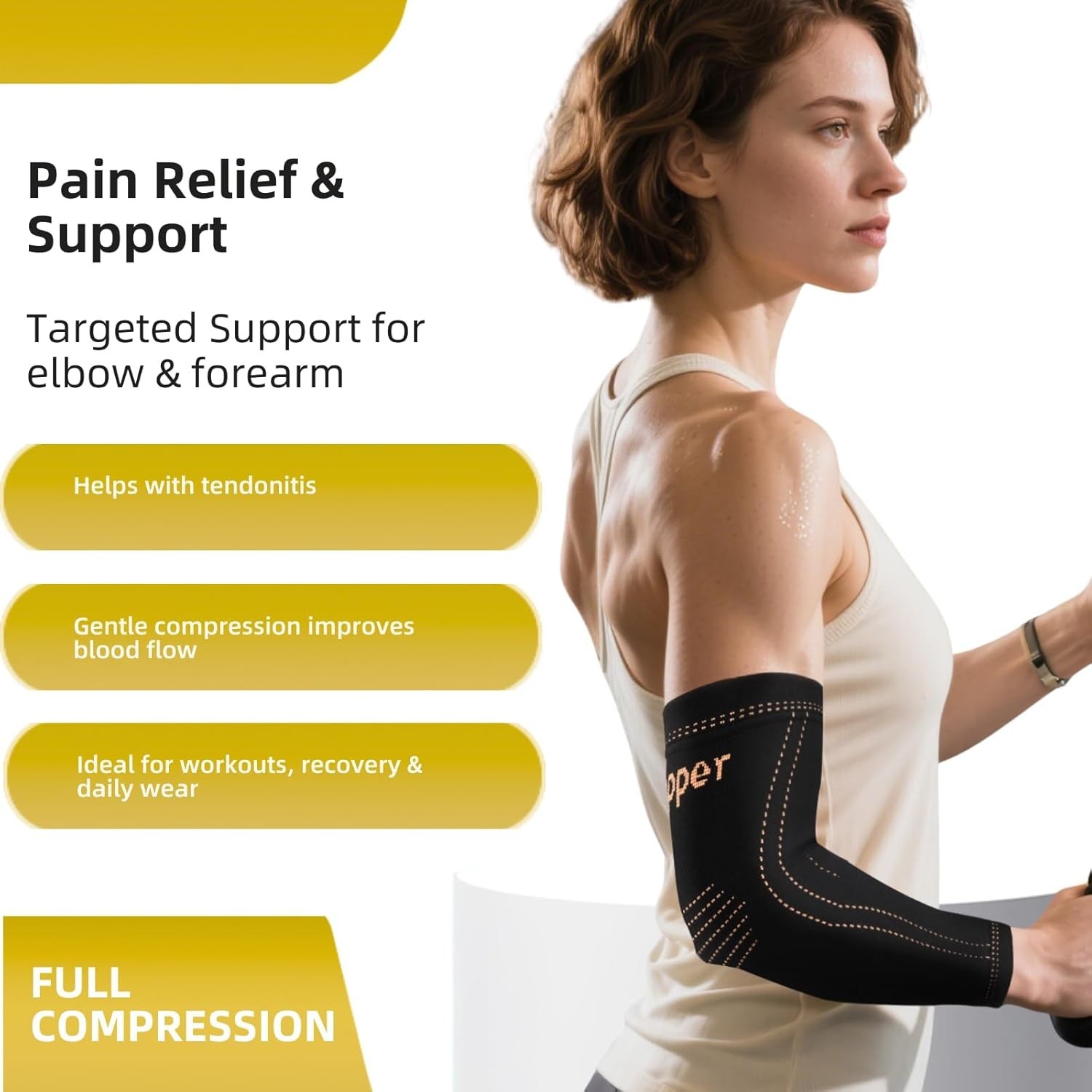 Breathable Arm Compression Sleeve Pair for Dual-Action Sports Recovery, Medium