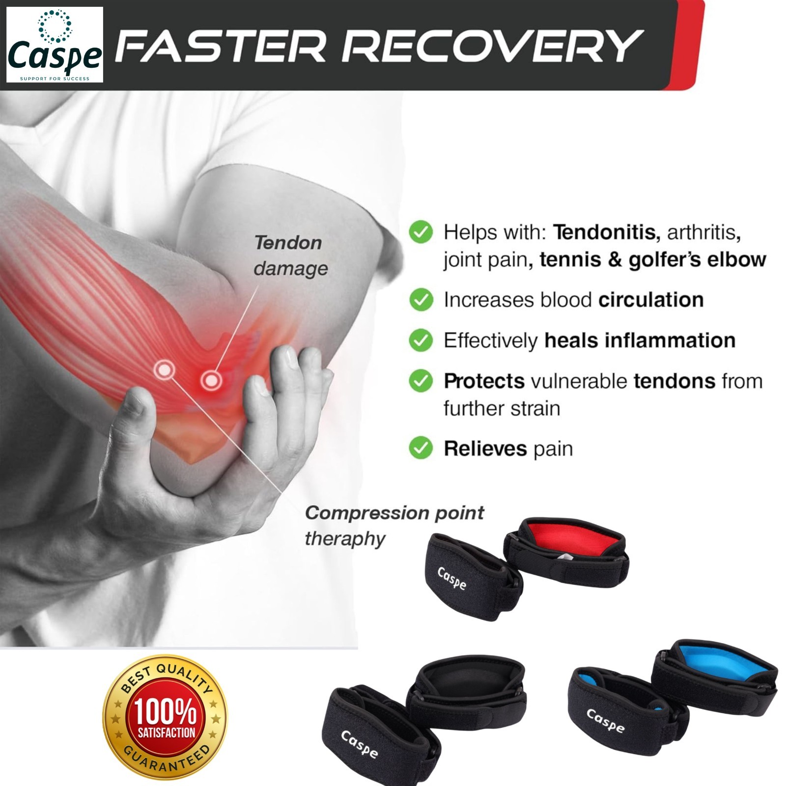 2 Tennis Elbow Support Brace Compression Sleeve Joint Strap Arthritis Arm Tendon