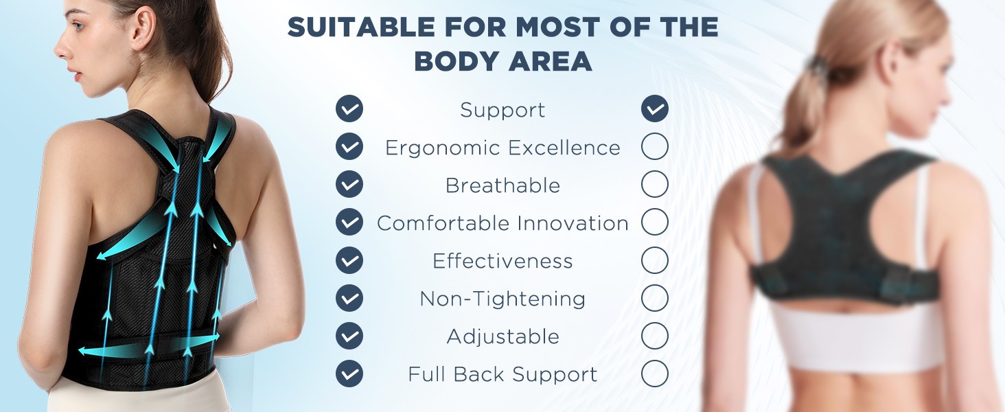 Back Brace Posture Corrector Adjustable Shoulder Support Belt for Men Women Back