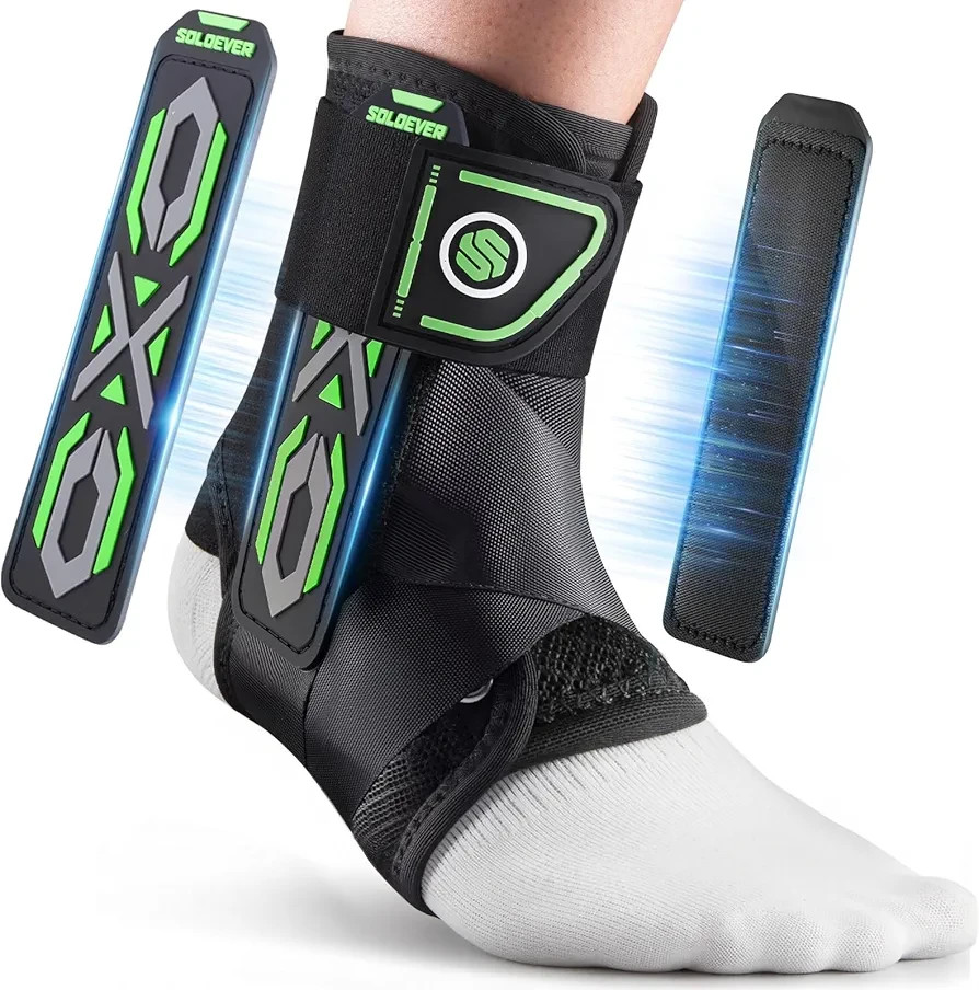 Adjustable Ankle Stabilizer with laces with Lateral Stabilizing Pads for sprains