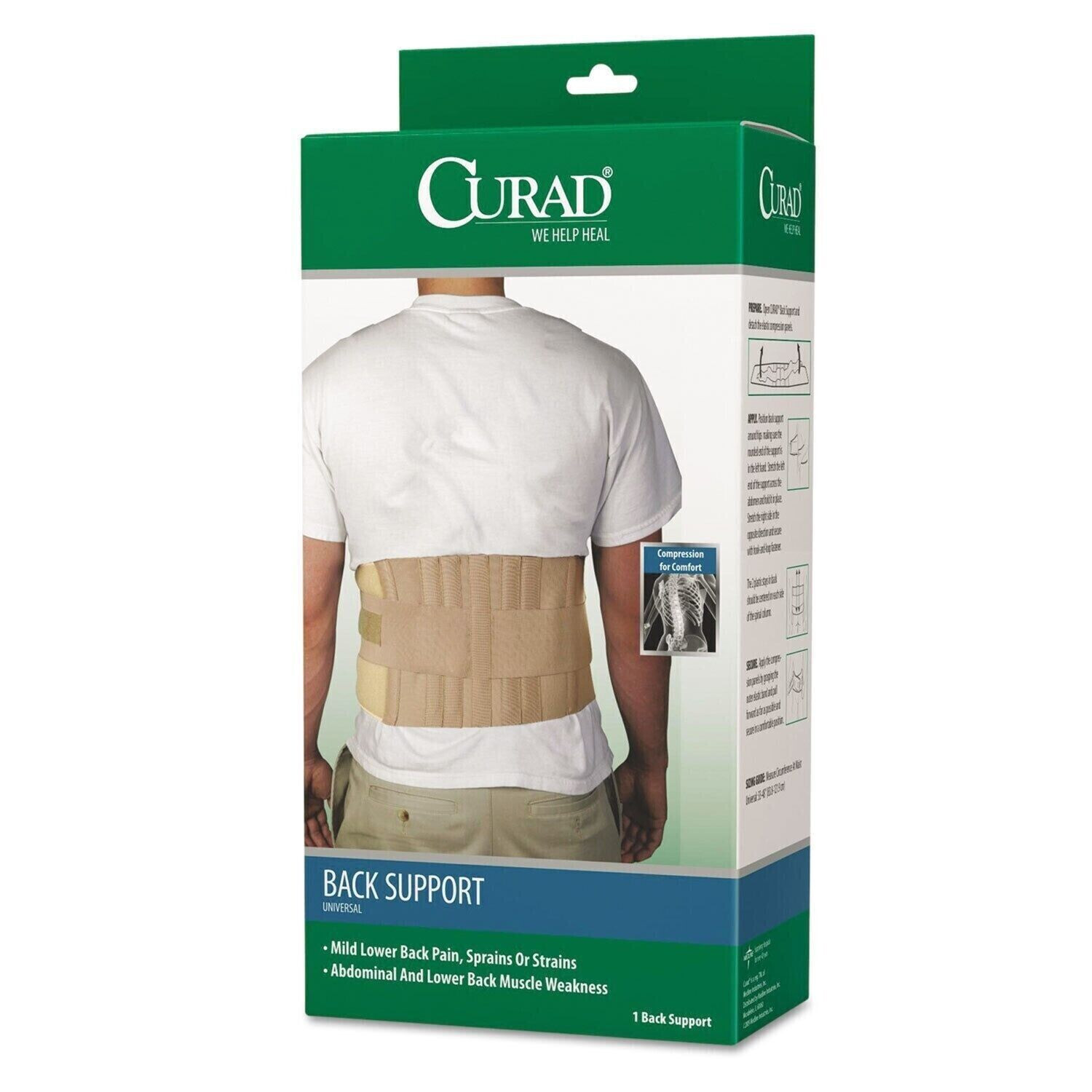 CURAD UNIVERSAL BACK SUPPORT BEIGE 33″ to 48″ Waist NEW