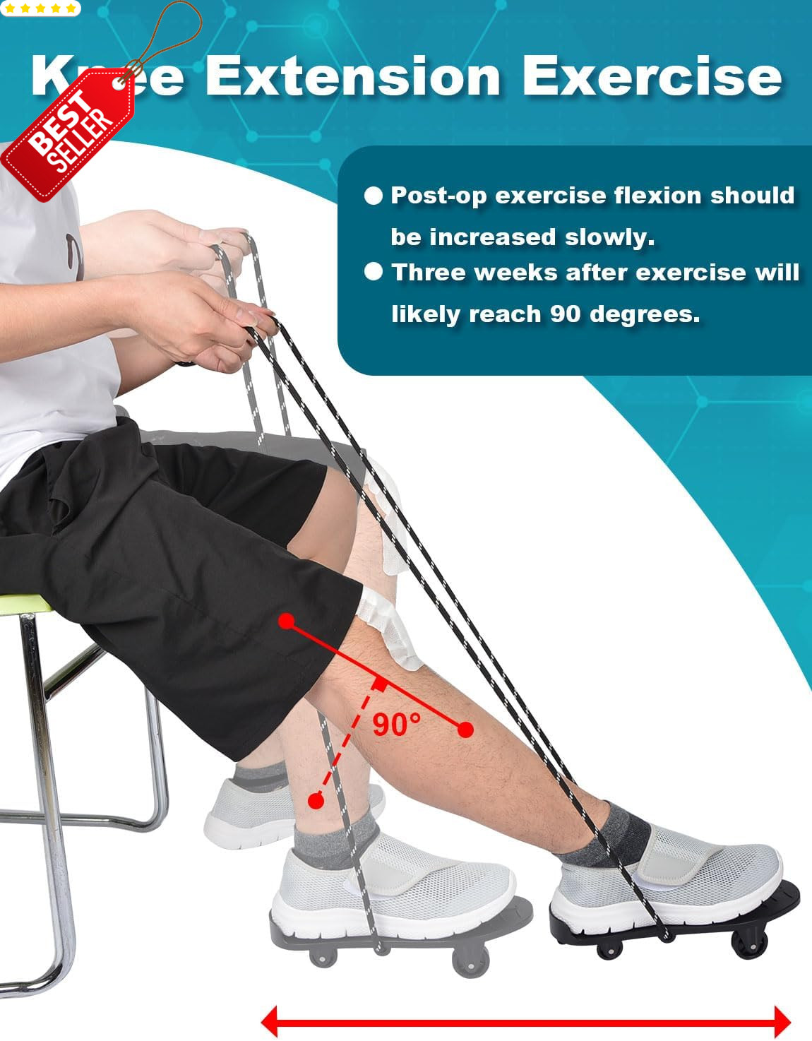 Knee Glide Recovery Aid Kit for ACL MCL Surgery Therapy Exercise Rehab – US
