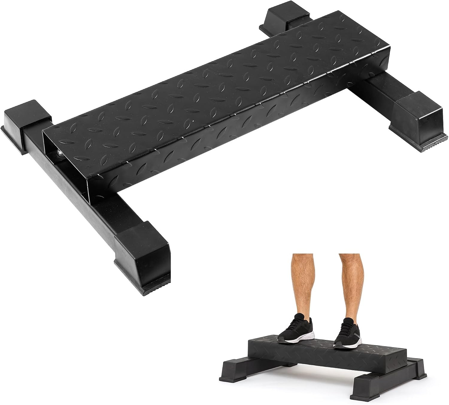Steel Standing Calf Raise Platform, Anti-Slip Block for Leg & Squat