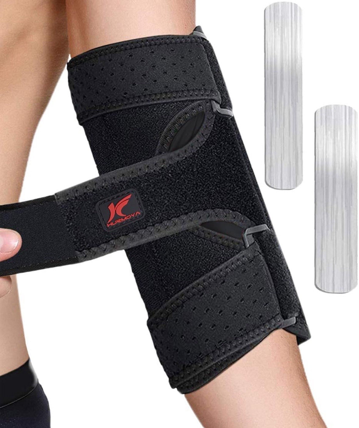 Hurmoya Elbow Brace Cubital Tunnel Syndrome Compression Sleeve Immobilizer,Large