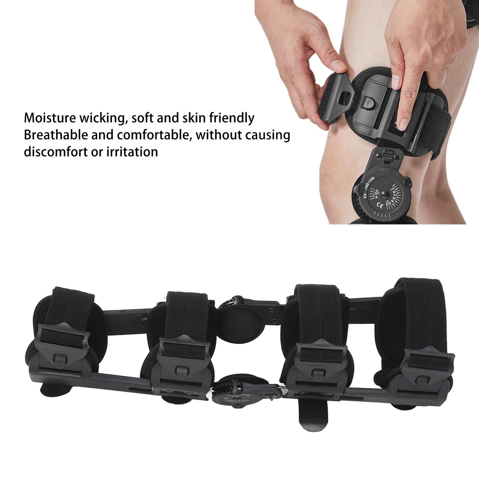 Hinged Knee Stabilizer Adjustable Support For Rehabilitation Exercises