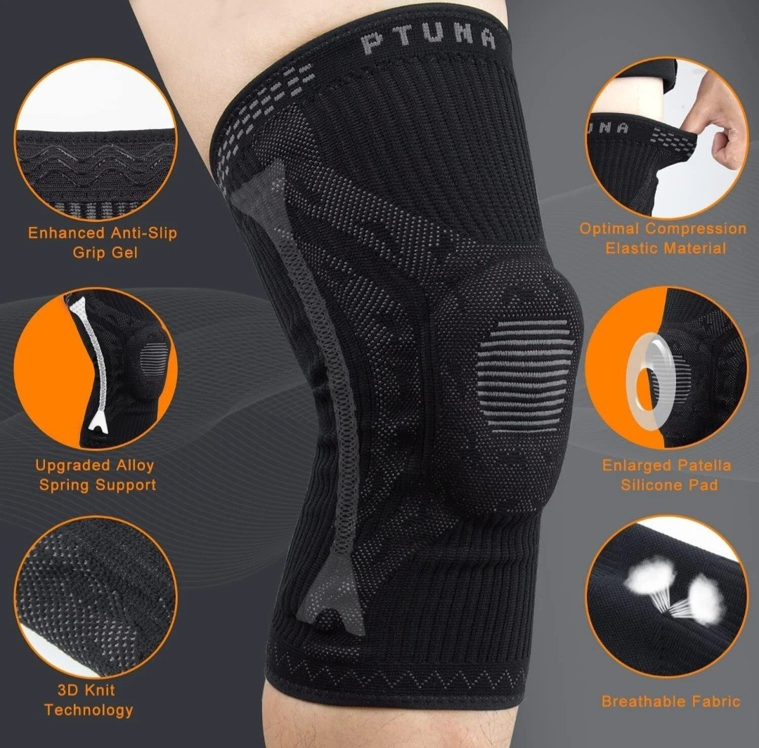 Knee Sleeve Brace for Pain – Compression w/Patella Gel Pad Choose Sz M L XL XXL