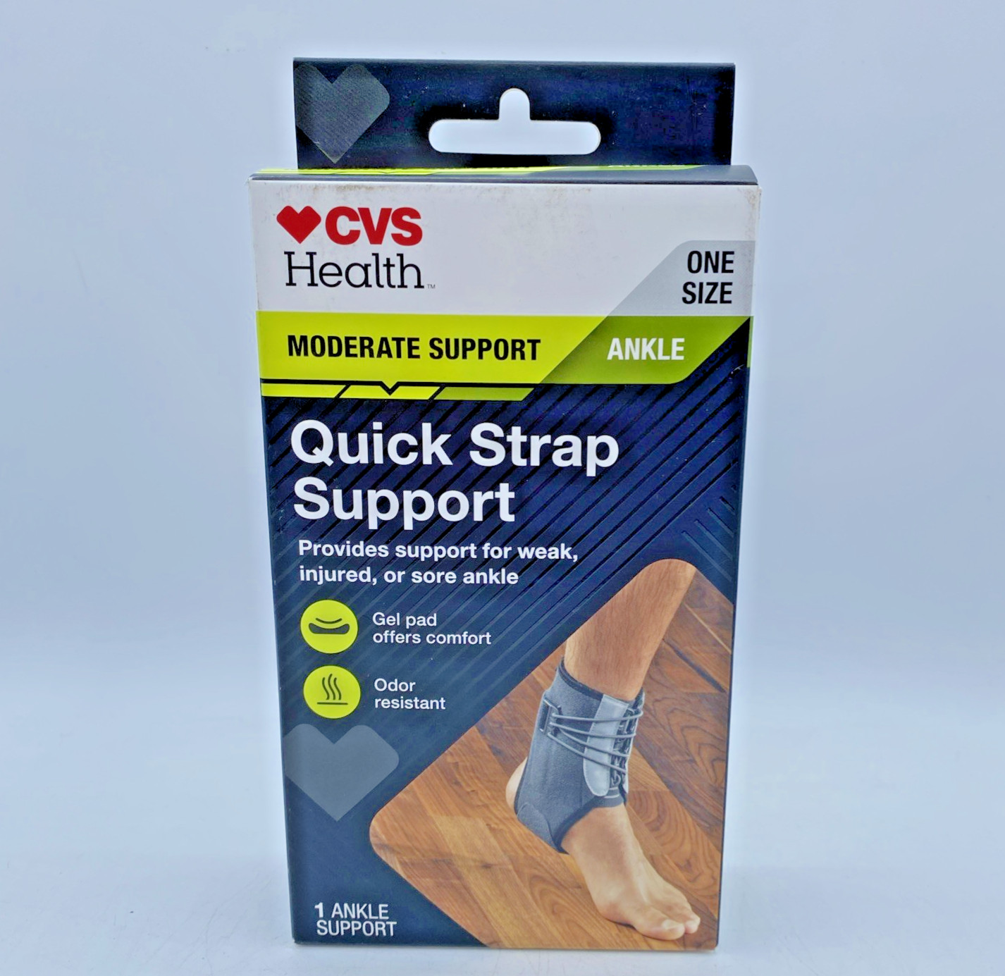 Ankle Brace Wrap Support Quick Strap Support One Size Moderate CVS Health