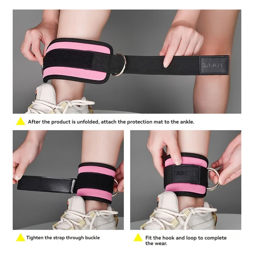 Adjustable Padded Ankle Wrist Cuffs Straps D-Ring Glute Kickback