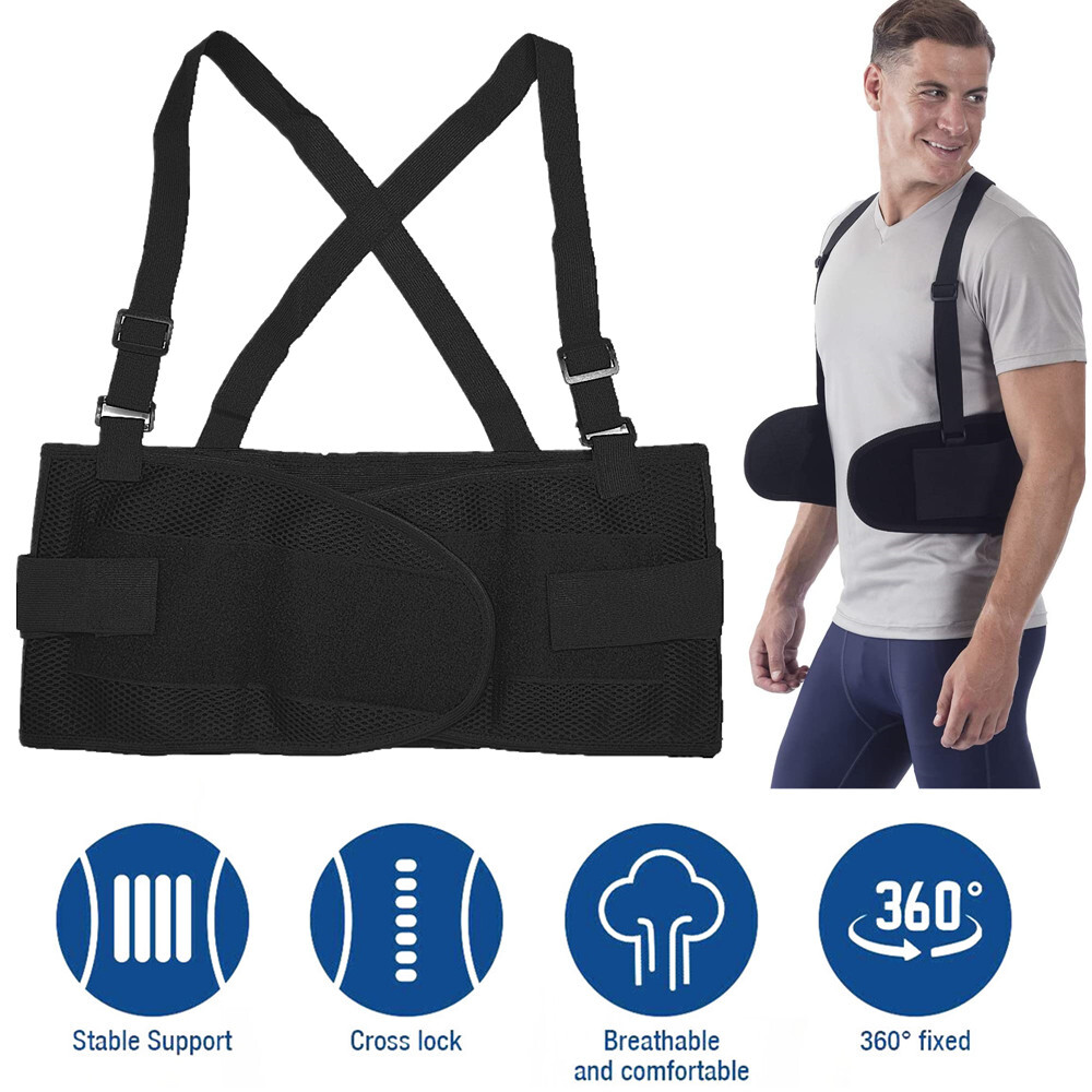 Unisex Weight Lift Lumbar Lower Back Waist Support Belt Brace Suspender Work