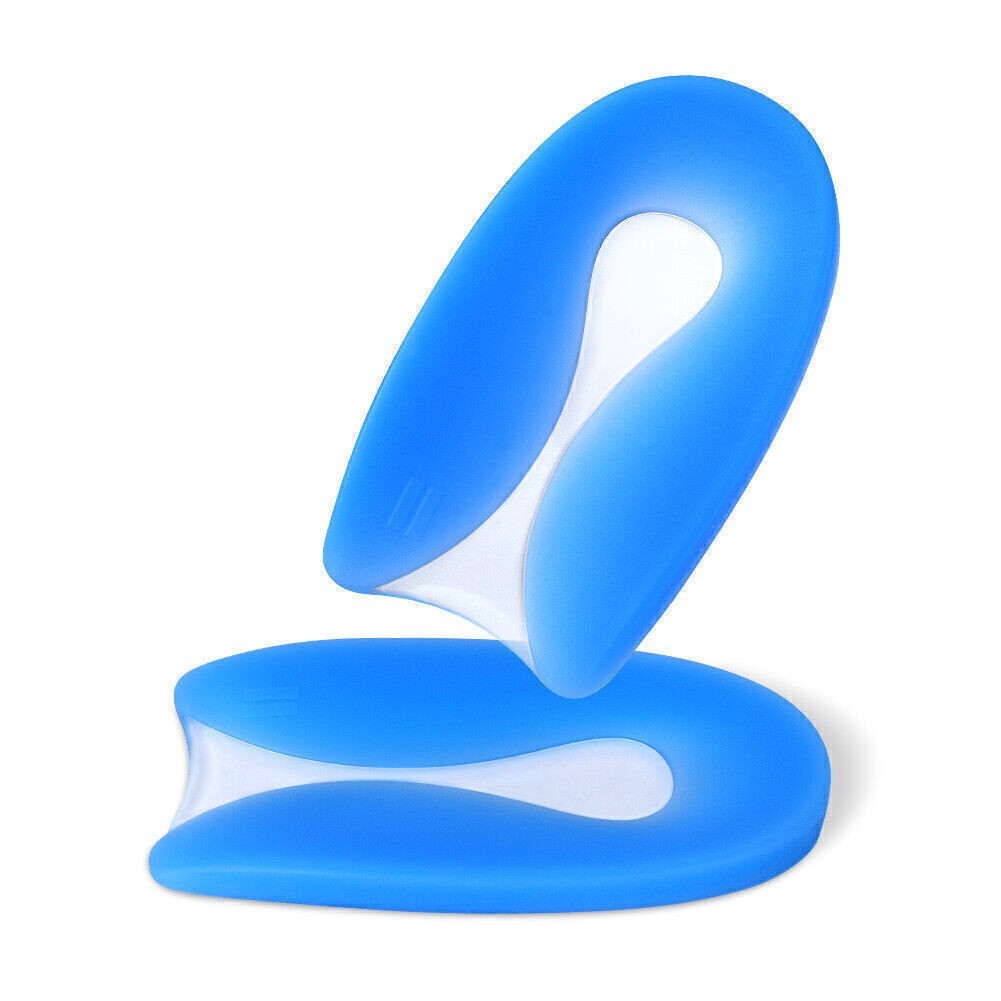 Blue and white PU heel pad medium code (one pair sold)