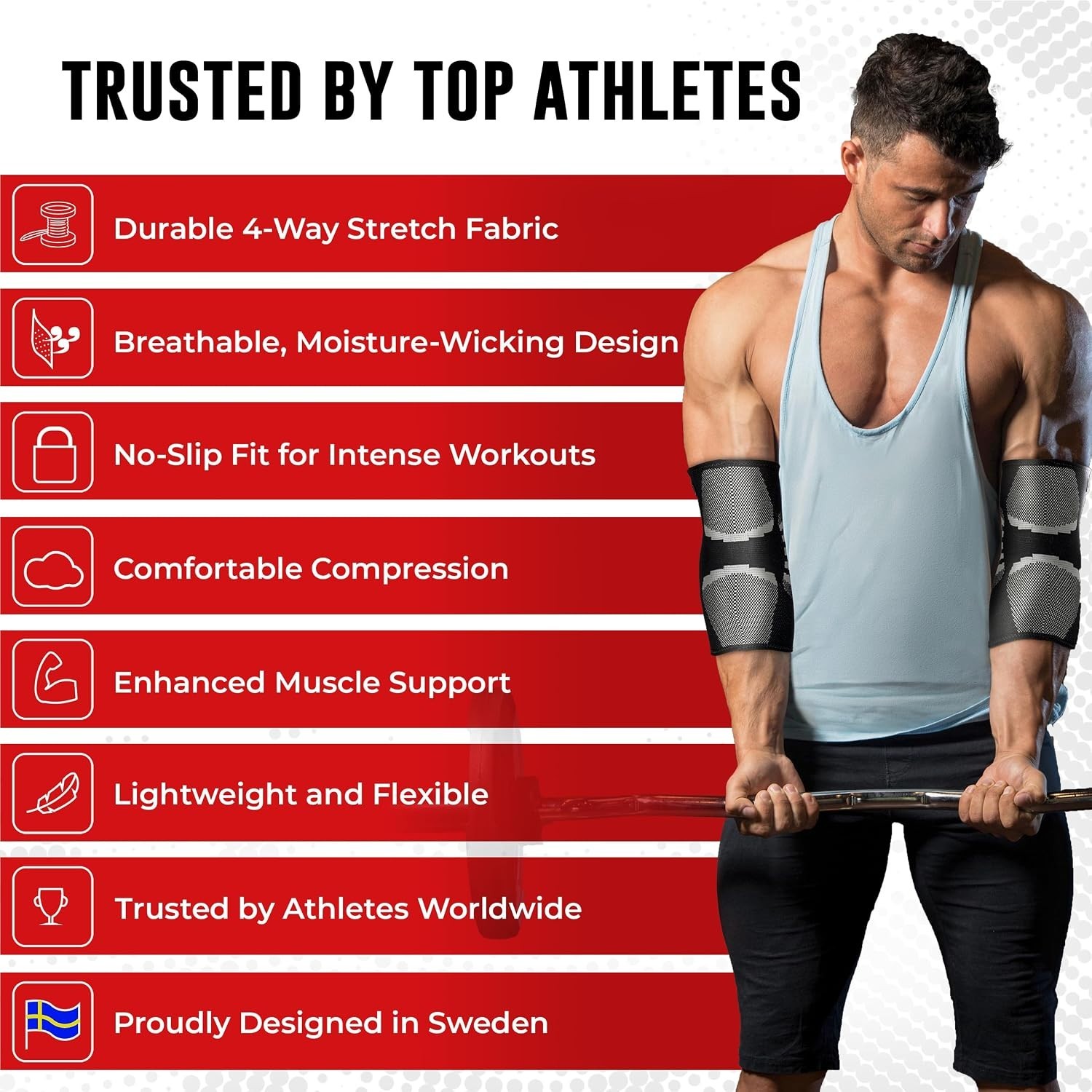 Adjustable Elbow Brace for Tennis & Golf – Durable Compression Sleeves – 2 Pack