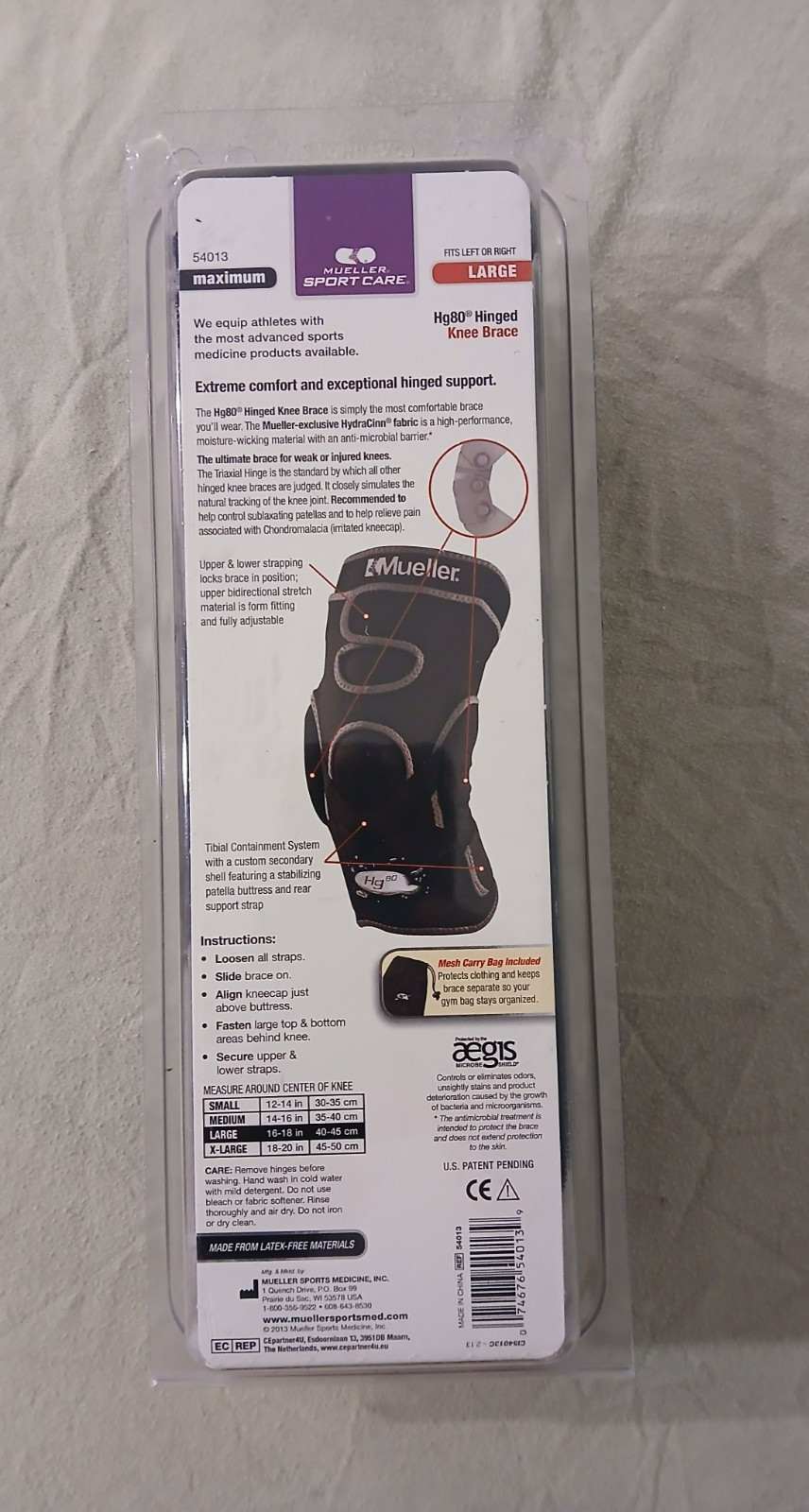 Mueller Hg80 Hinged Knee Brace (Large), New