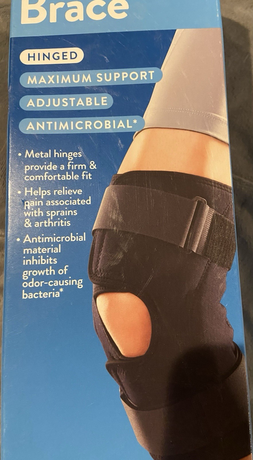 Walgreens Hinged Maximum Support Adjustable Antimicrobial Knee Brace L/XL