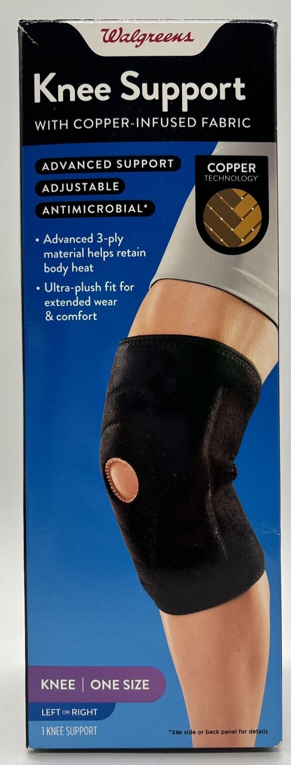 Knee Support Sleeve Copper one size knee Left Or Right compression NEW