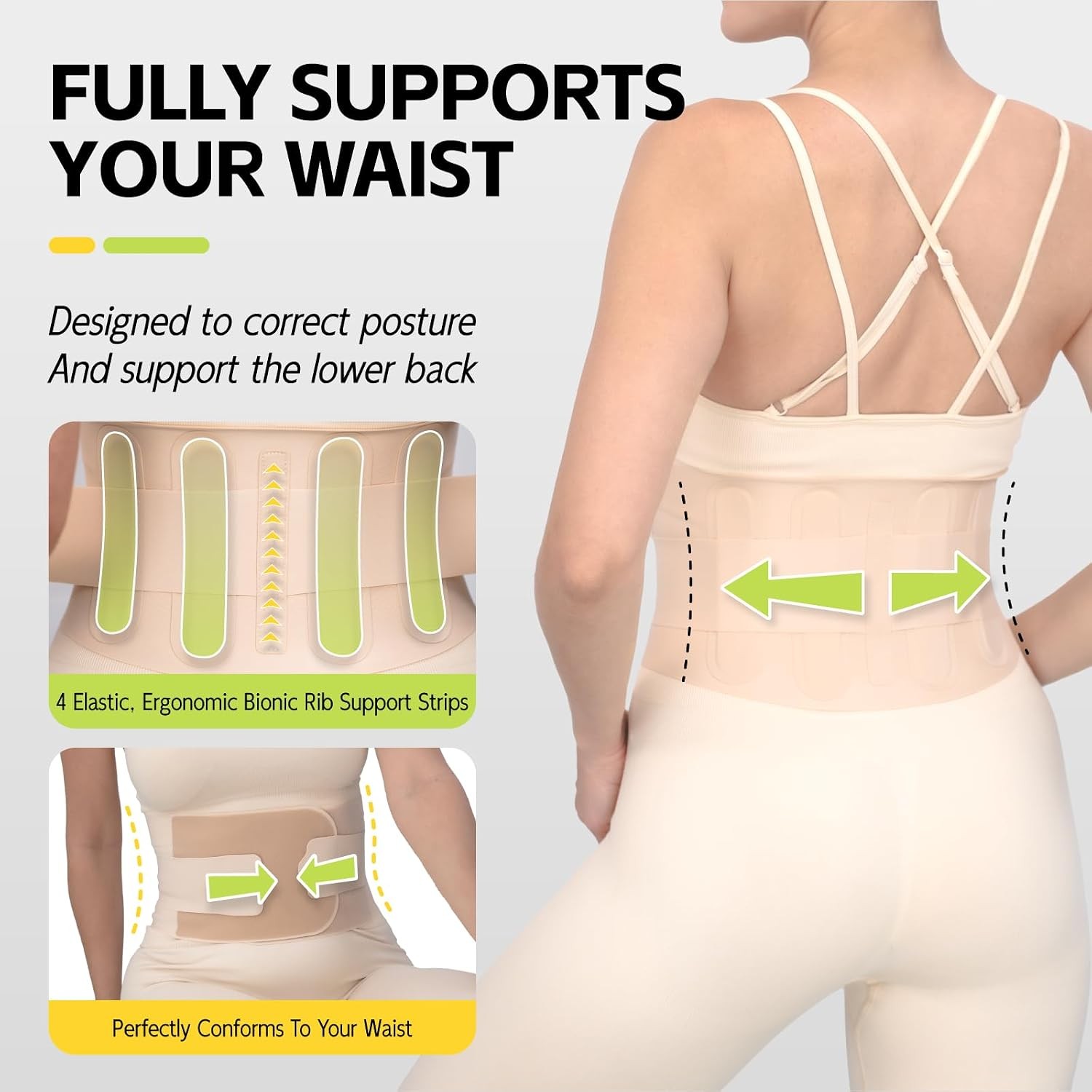 Back Brace for Men Lower Back, Ultra-Thin Back Support for Women, Lightweight Br