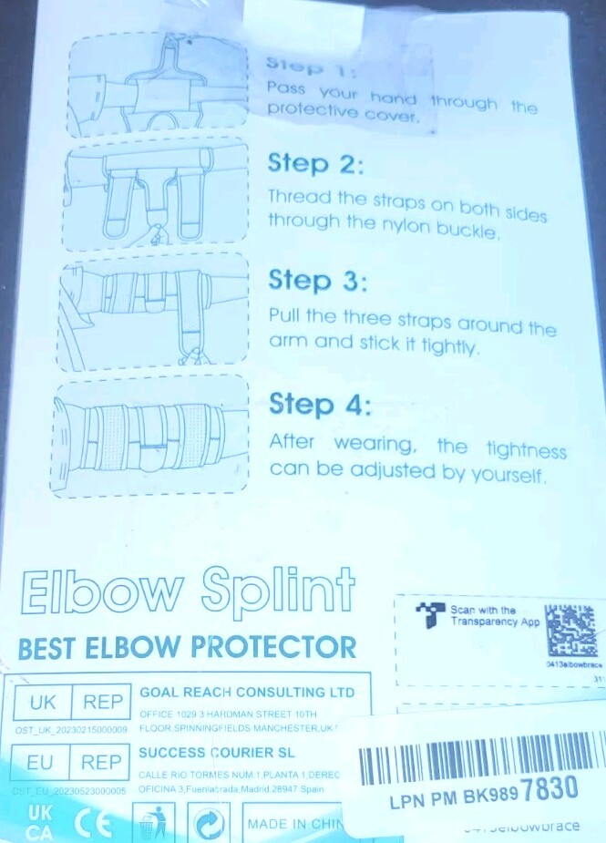 Reamphy Elbow Brace,Comfortable Night Elbow Sleep Support,Elbow Splint📌
