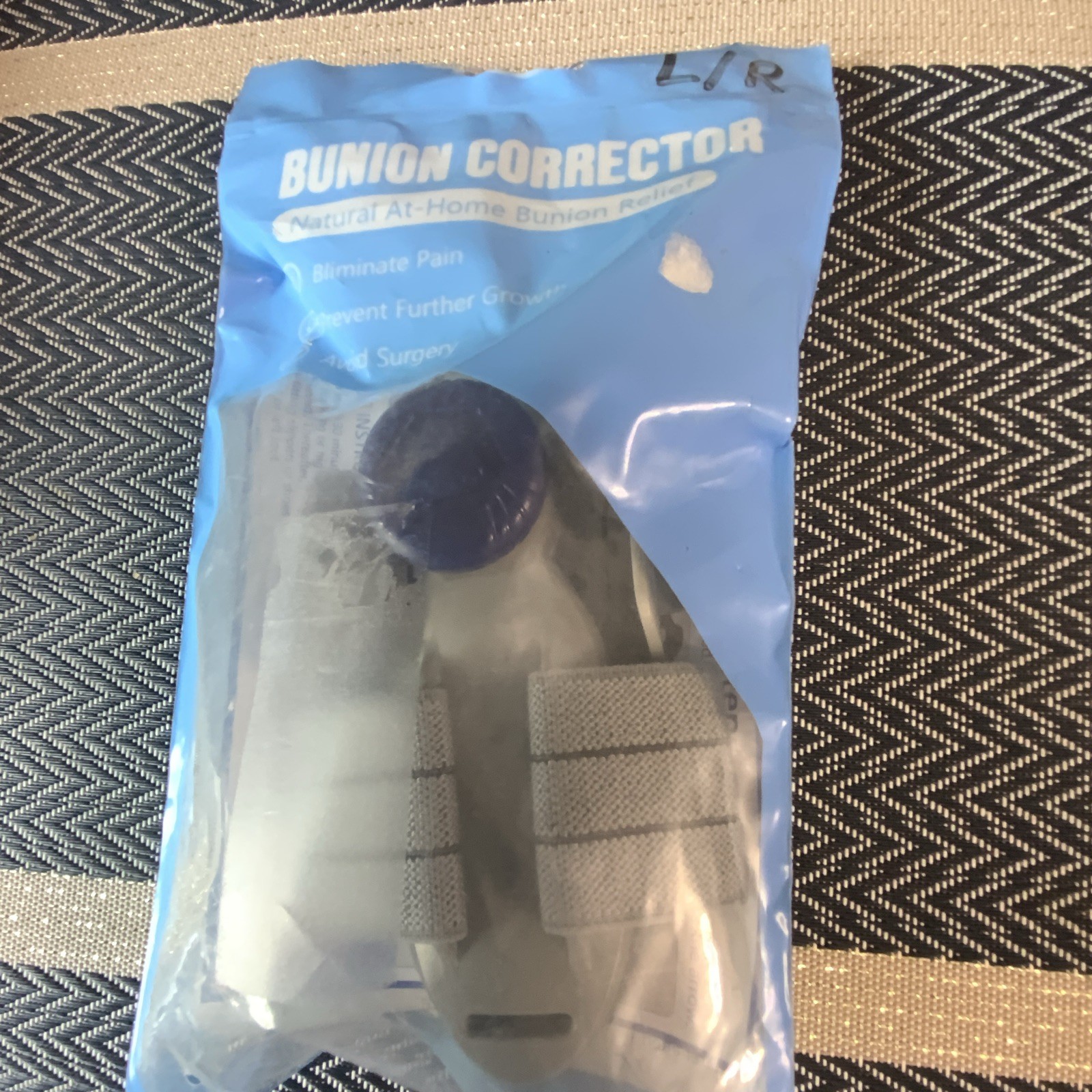 Orthopedic Bunion Corrector, Adjustable Toe Alignment, One Size, Gray/Blue