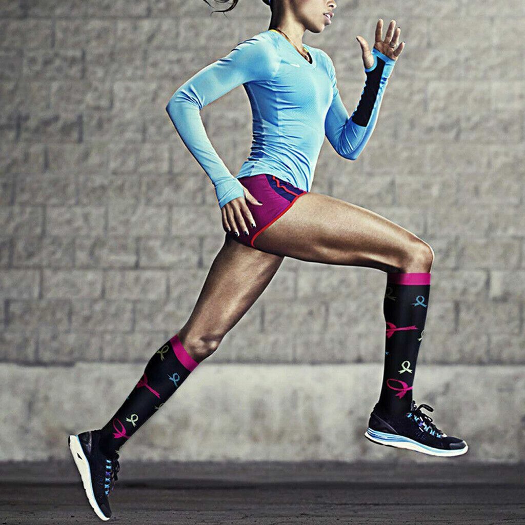 (3 Pairs) Mens Womens Compression Socks Knee Long Support Stockings Leg Foot US