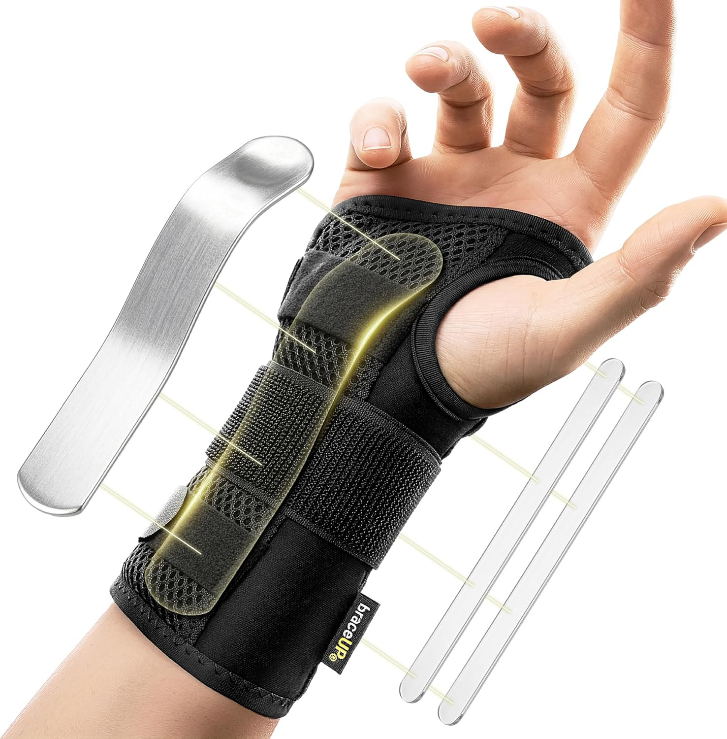 Carpal Tunnel Wrist Brace Metal Splint Hand Support Arthritis Tendonitis