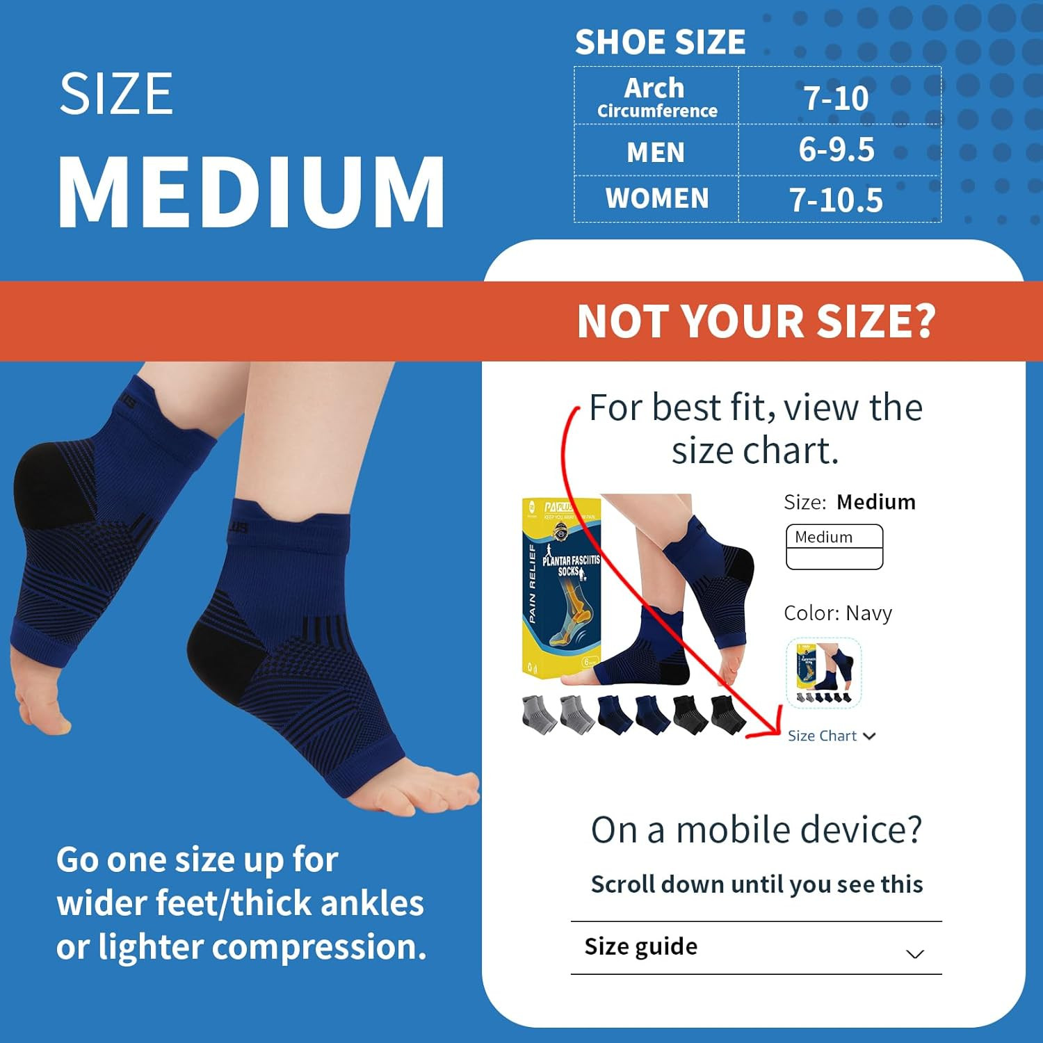 6 Pairs Plantar Fasciitis Socks for Achilles Tendonitis Relief – Ankle Compressi